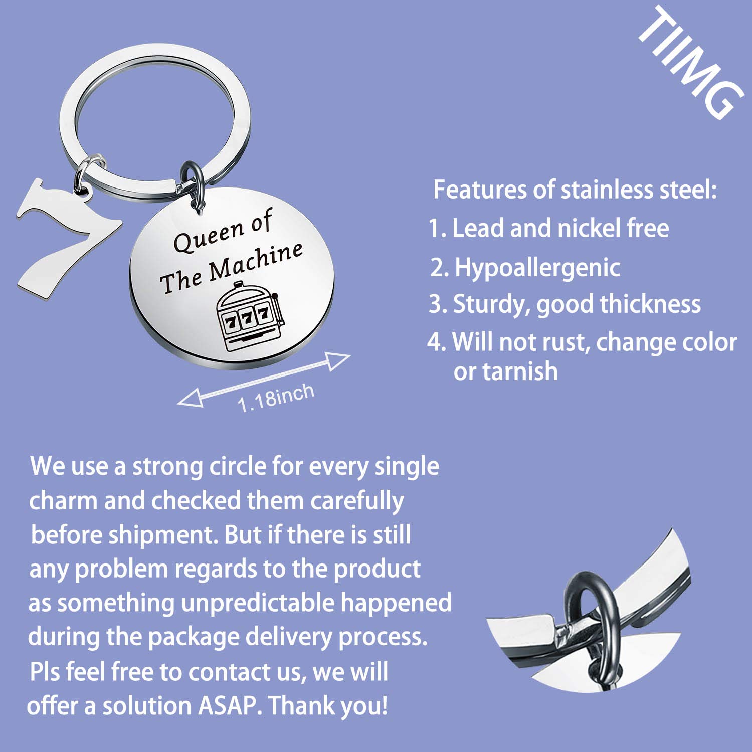 Slot Machine Keychain - Queen of The Machine Gambling Jewelry for Casino Lovers | Unique Slot-Themed Gift for Casino Enthusiasts | Perfect for Casino Nights, Gifts & Collectibles