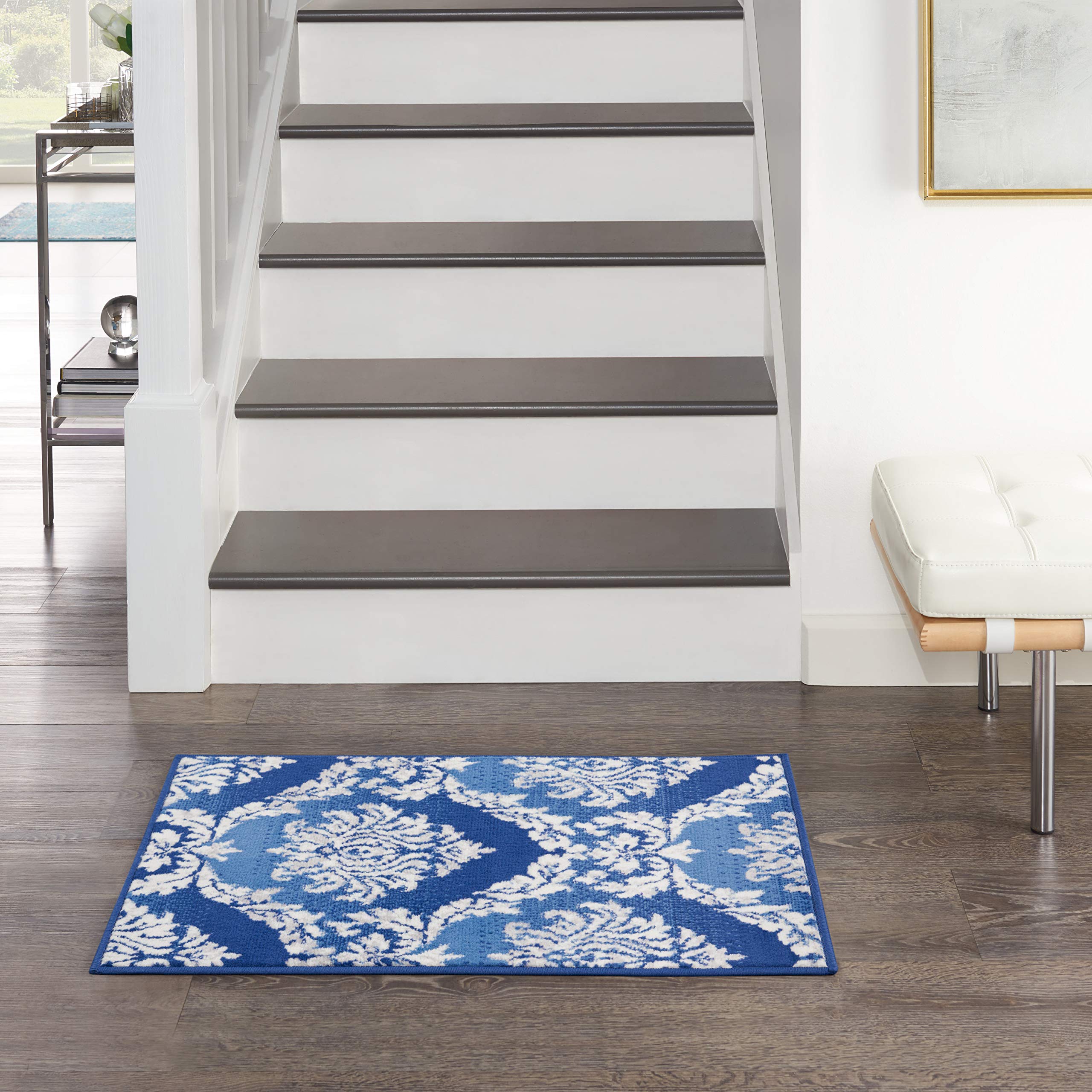 Nourison Whimsicle Blue 2' x 3' Botanical Farmhouse Area Rug - Non-Shedding, Easy to Clean - Perfect for Bedroom, Living Room, Dining Room & Kitchen Decor