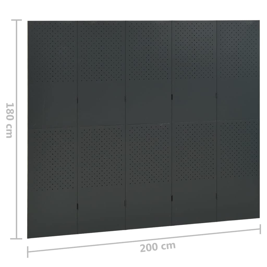 5-Panel Folding Room Divider Privacy Screen - 78.7