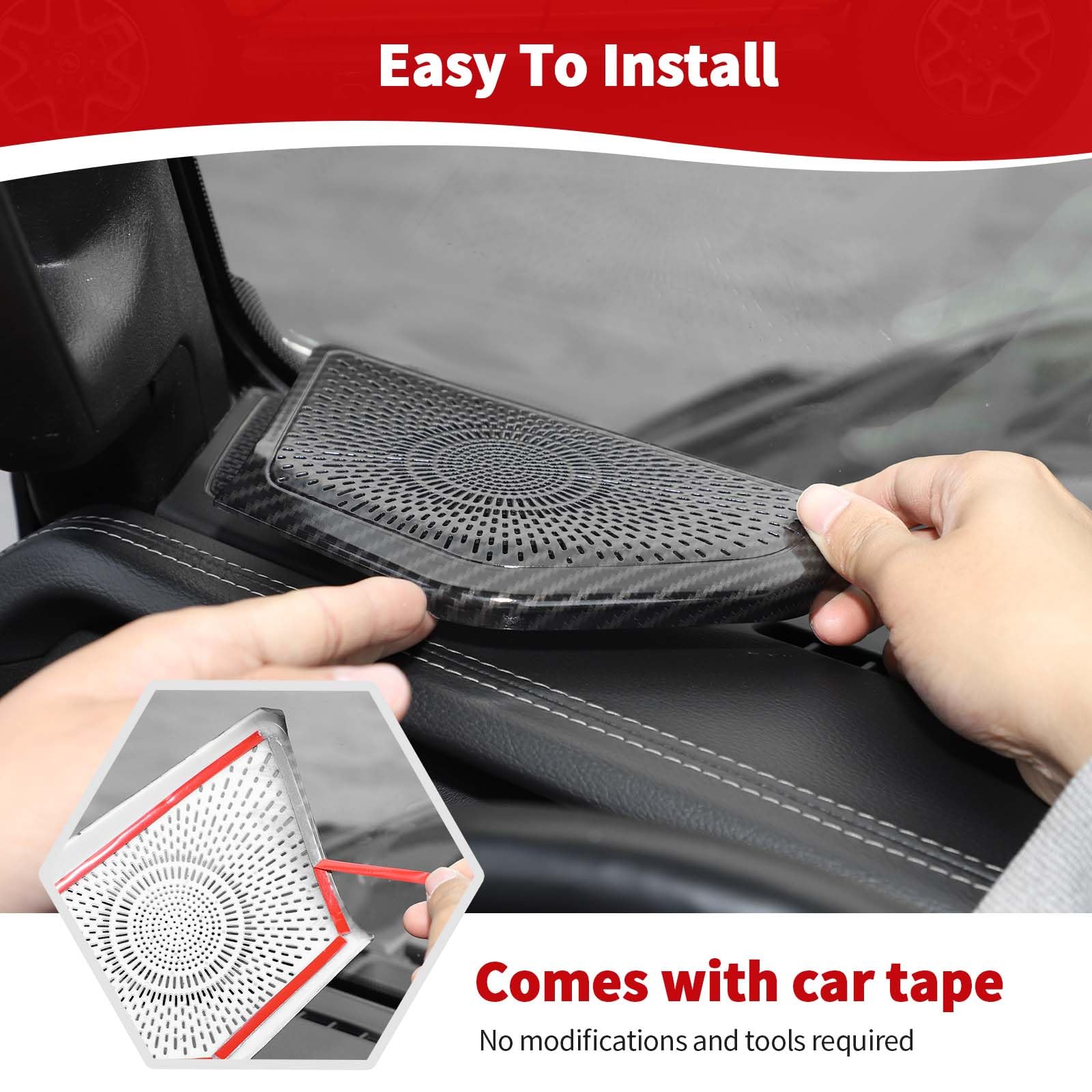 Carbon Fiber A Pillar Speaker Panel Trim Cover for Jeep Wrangler JL/JLU/Gladiator JT (2018-2024) - Interior Accessories 2pcs - Upgrade Your Ride's Style & Sound System