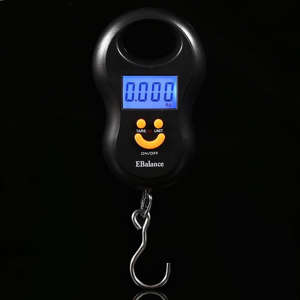 Fdit Portable 50kg/110lbs LCD Digital Hanging Scale with 10g Precision - Electronic Luggage Hook Scale for Travel, Shipping & Outdoor Adventures
