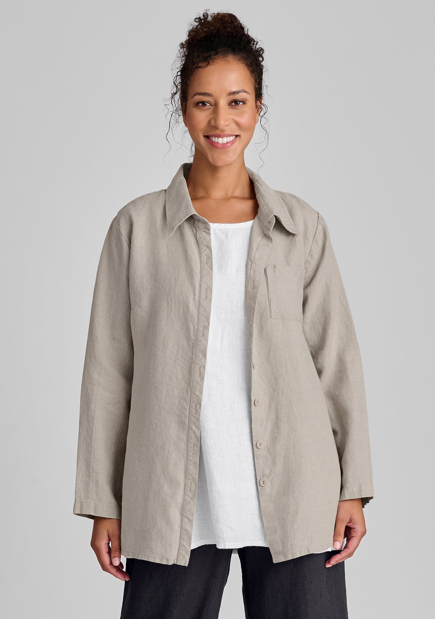 Stylish Bias Back Linen Shirt for Women - Breathable & Comfortable Summer Blouse - Perfect for Casual Outings & Beach Vacations - FINAL SALE