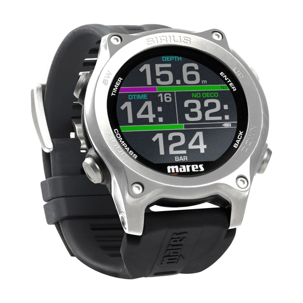Mares Sirius Dive Computer - Wrist Mounted Scuba Diving Watch with Backlight & Nitrox Mode | Perfect for Recreational & Technical Diving