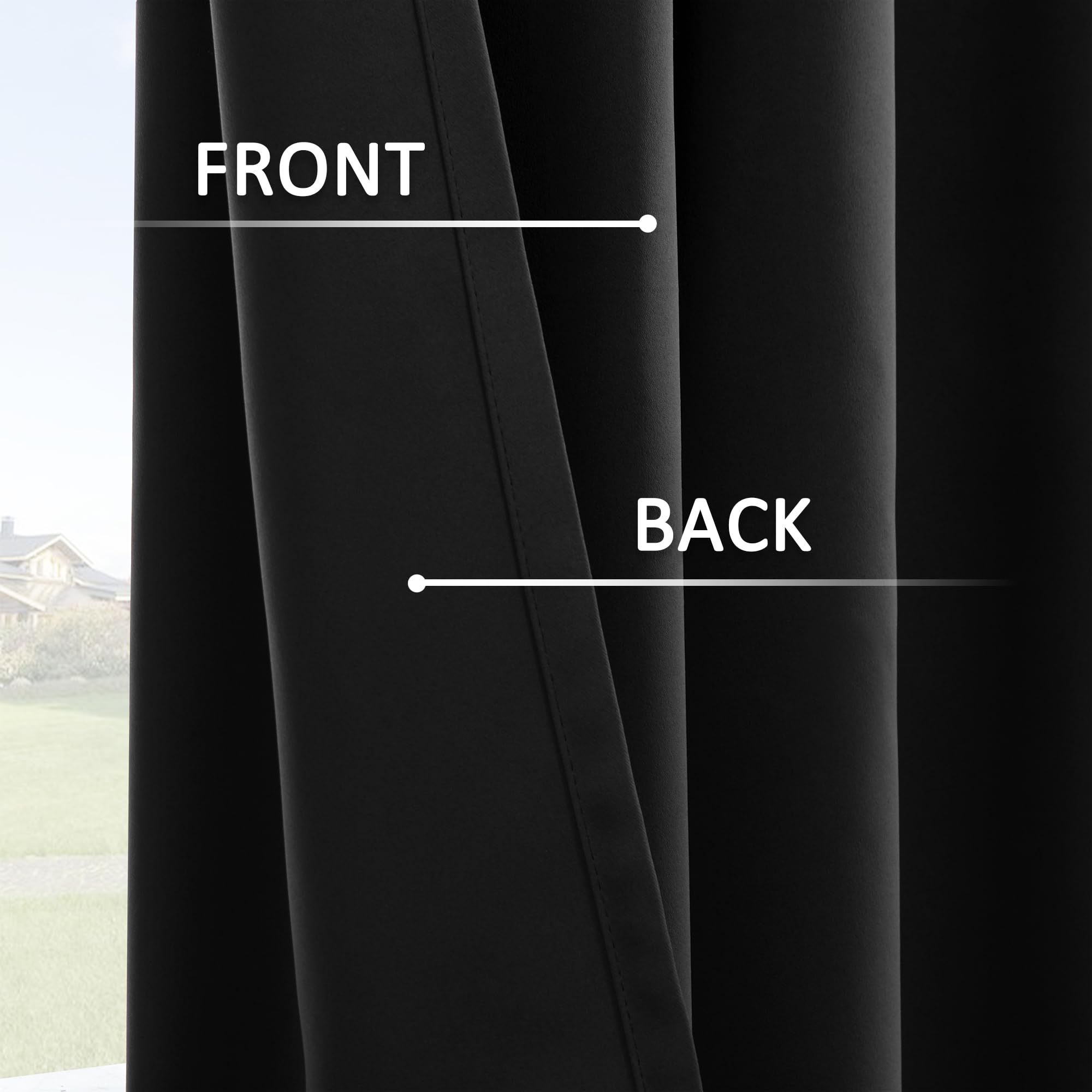 Blackout Thermal Insulated Window Curtains for Bedroom & Living Room - 2 Panels 42x63 Inch Antique Copper Black Drapes, Noise Reducing & Privacy Protection - Perfect for Home Theater, Nursery & Office