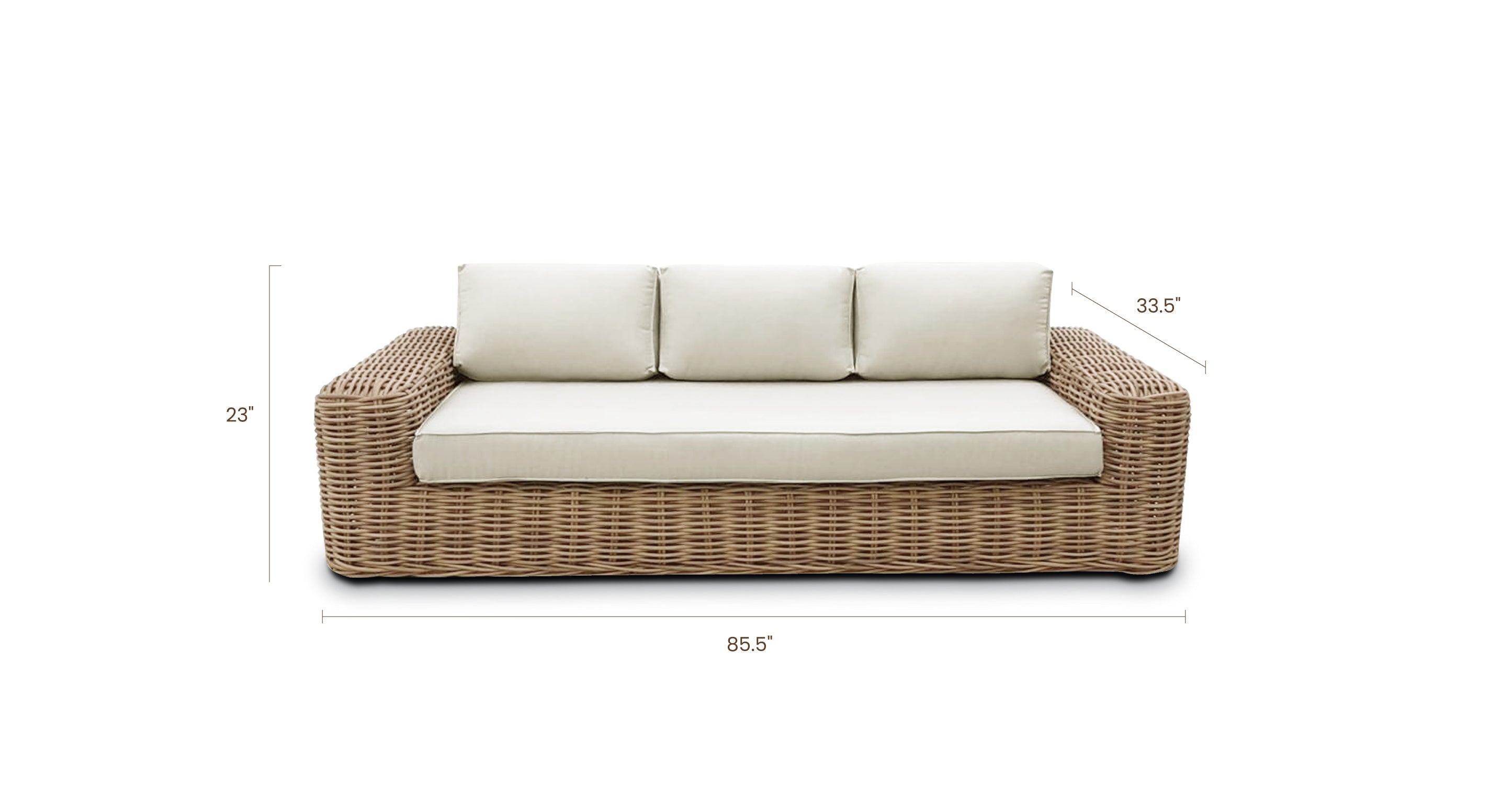 Puglia 3-Seat Sofa - Modern Comfortable Fabric Couch for Living Room, Lounge & Family Room - Perfect for Relaxing, Entertaining & Small Spaces