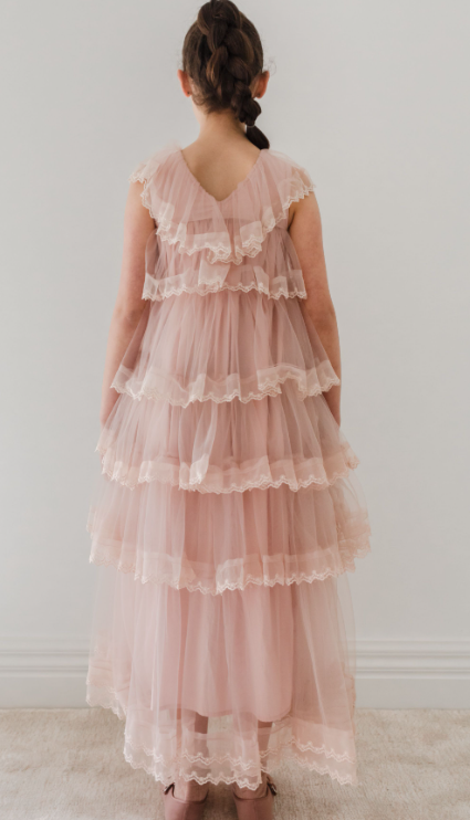 Gold Label Tulle Gown for Girls (Size 3-18 Years) - Elegant Party Dress for Weddings, Prom, and Special Occasions