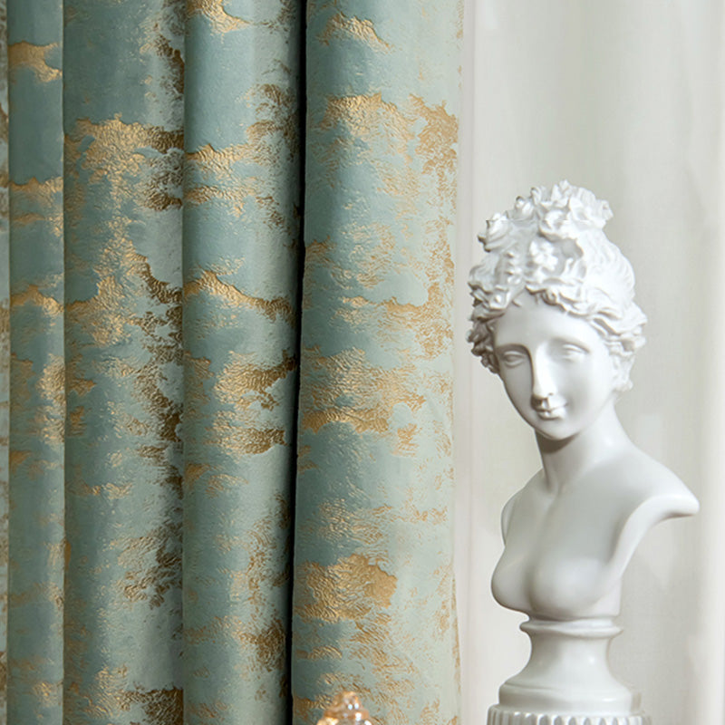 Zara Velvet Embossed Blackout Thermal Insulated Curtains - Green Luxury Window Drapes for Bedroom & Living Room, Noise Reducing & Energy Saving Home Decor