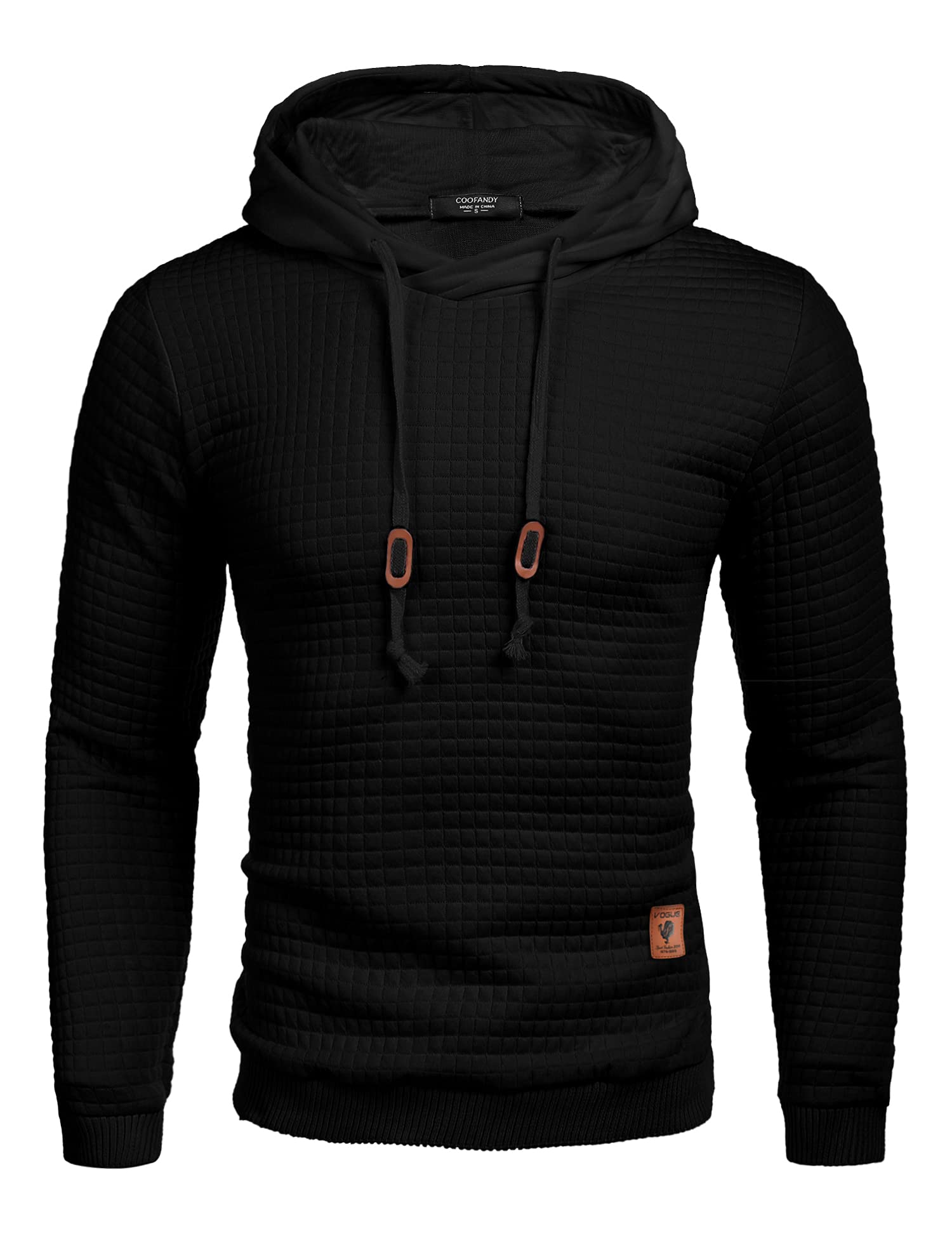 COOFANDY Men's Waffle Knit Hoodie - Long Sleeve Pullover Sweatshirt with Drawstring Hood for Casual Wear | Gym, Lounge & Outdoor Activities