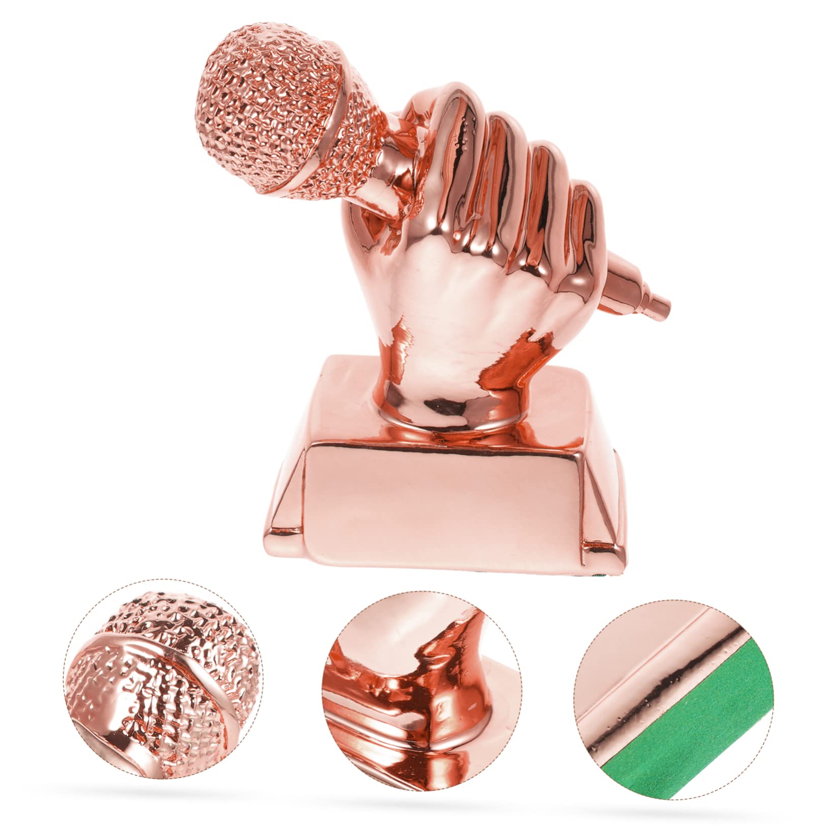 Yardwe 2 Pack Customized Copper Tone Mini Microphone Trophy - Singing Competition Award Souvenir for Kids, Music Contest Prize | Perfect for School Events, Talent Shows & Children's Music Competitions