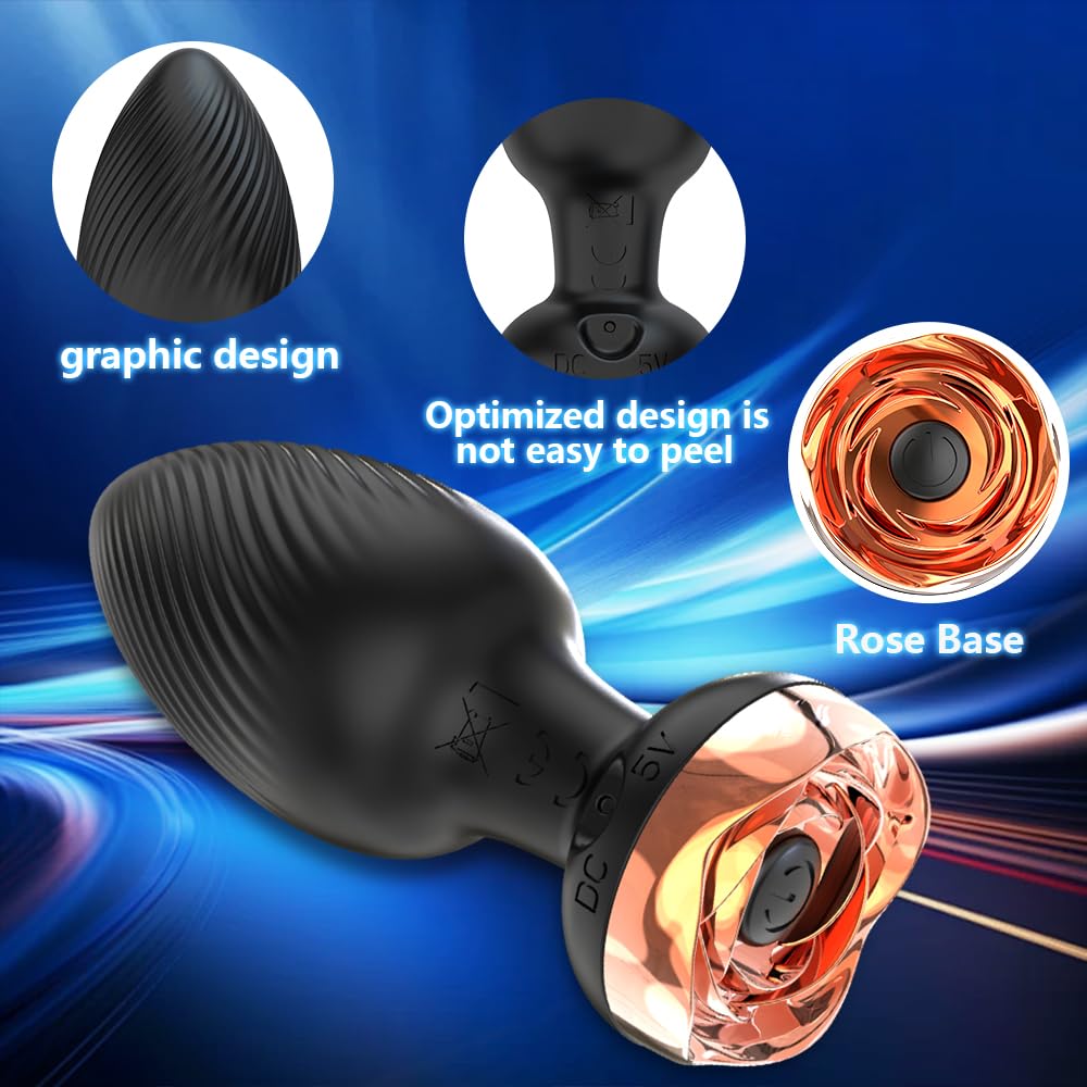 **10-Speed Vibrating Anal Plug for Men & Women - Beginner-Friendly Silicone Butt Plug with Remote Control - Perfect for Couples Play & Solo Pleasure**