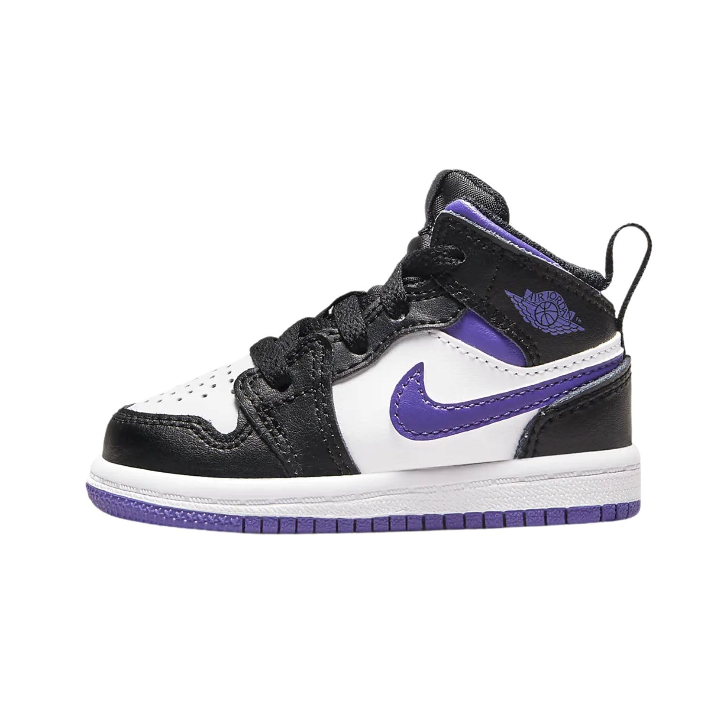 Nike Air Jordan 1 Mid Toddler Shoes - Black/Dark Iris/White (640735-095) Size 6 - Basketball Sneakers for Kids, Casual Wear & Playground Activities
