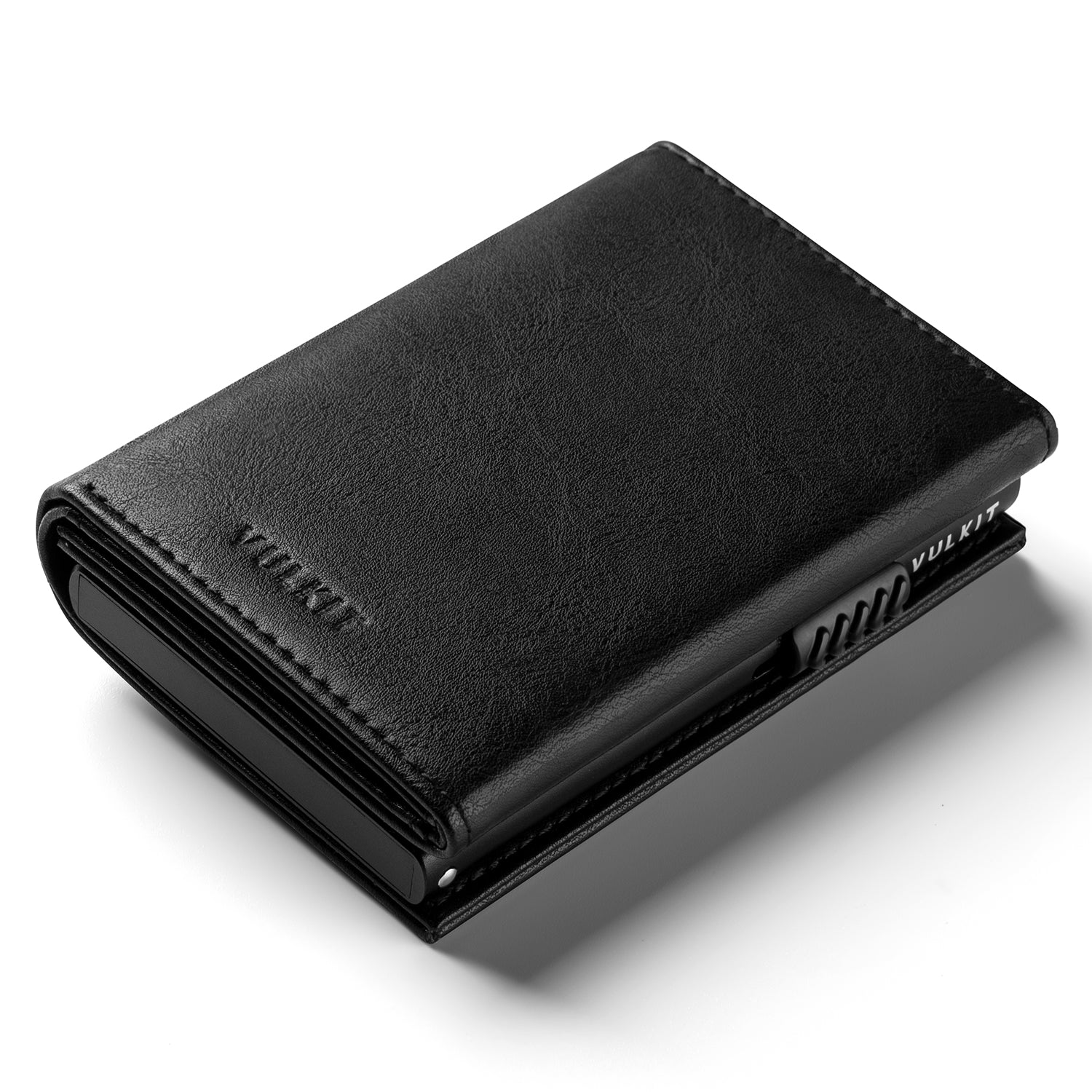 VC302 Side Slider Tri-Fold Wallet with Magnetic Strip Closure & Back Zipper Pocket - Slim RFID Blocking Leather Wallet for Men - Perfect for Business, Travel & Everyday Use