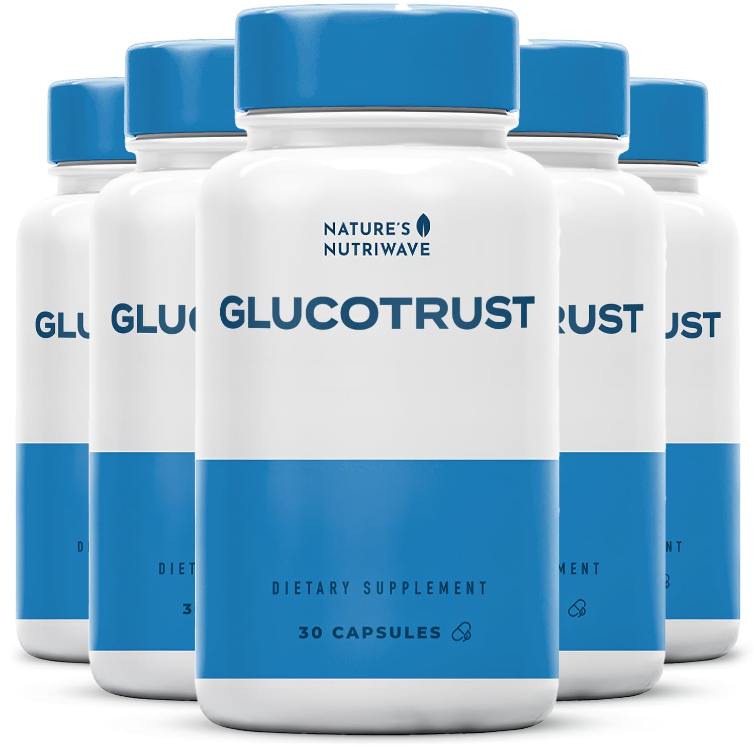Glucotrust Blood Sugar Support Capsules - 100% Natural Herbal Supplement with Gymnema Sylvestre, Chromium & Licorice | Original Formula | 30 Capsules (6 Month Supply) for Healthy Glucose Metabolism & Energy Support