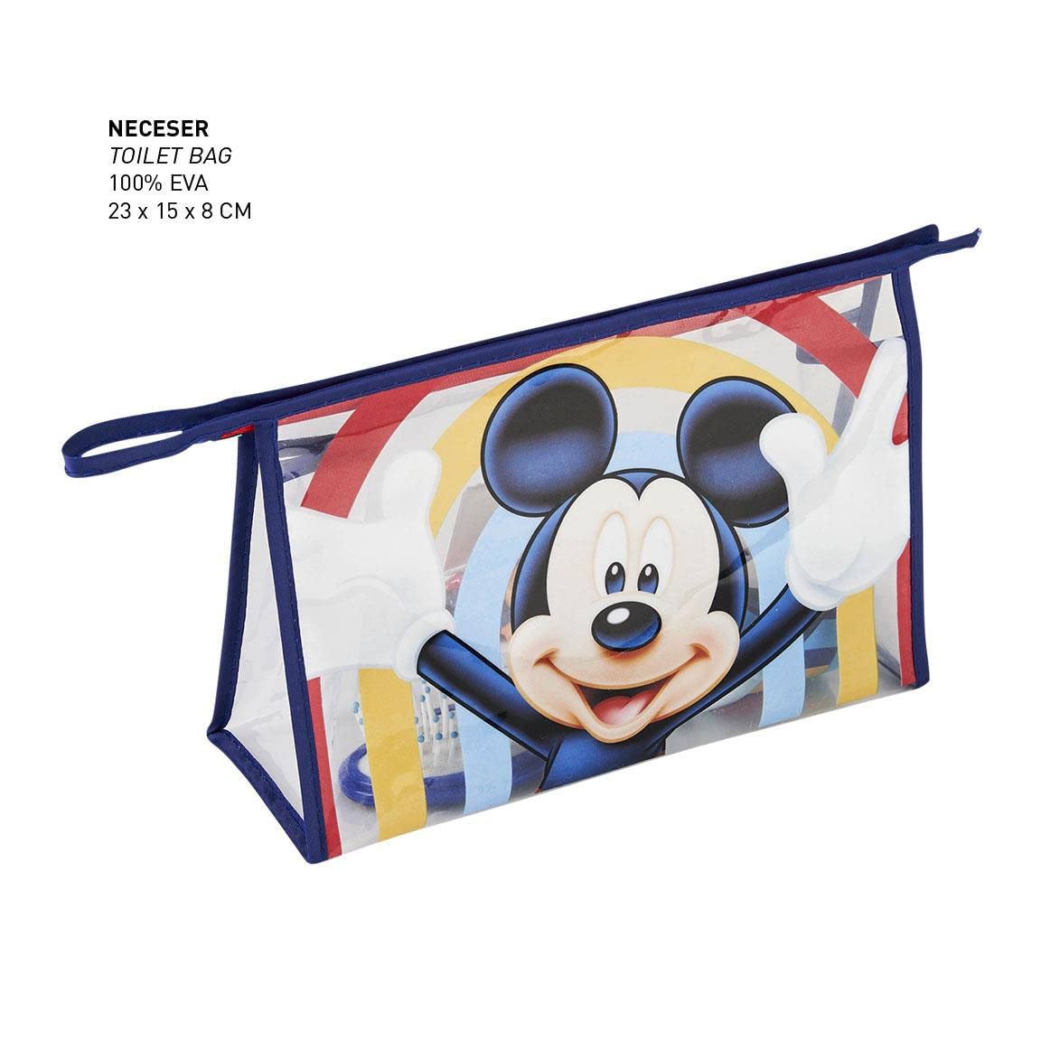 Mickey Mouse Kids Travel Toiletry Bag with Hairbrush, Microfiber Towel & Multi-Purpose Beaker - Perfect for Family Vacations, Camping Trips & Sleepovers