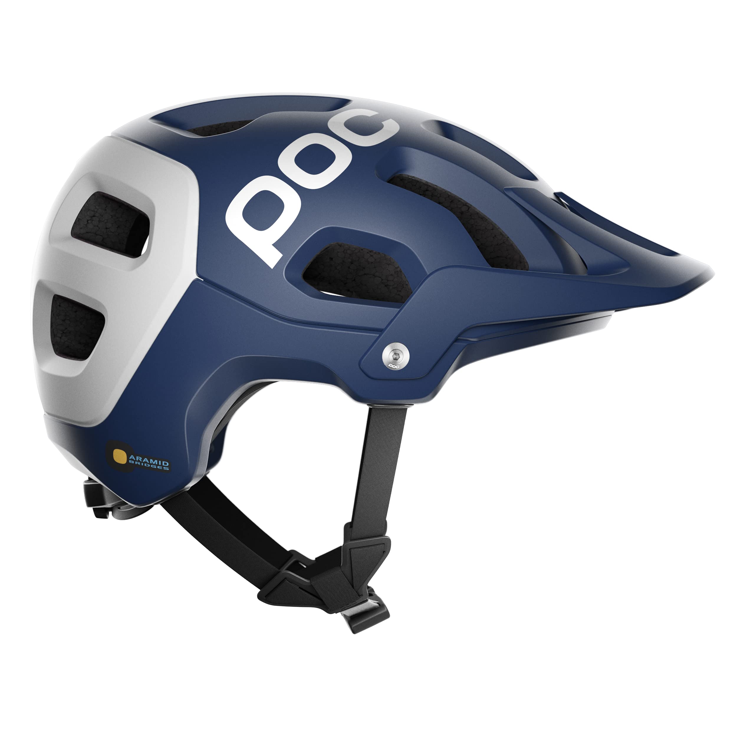 POC Tectal Race Spin Mountain Bike Helmet - Lead Blue/Hydrogen White Matte - Medium/Large Size - Lightweight & Ventilated for Trail Riding & Enduro Cycling