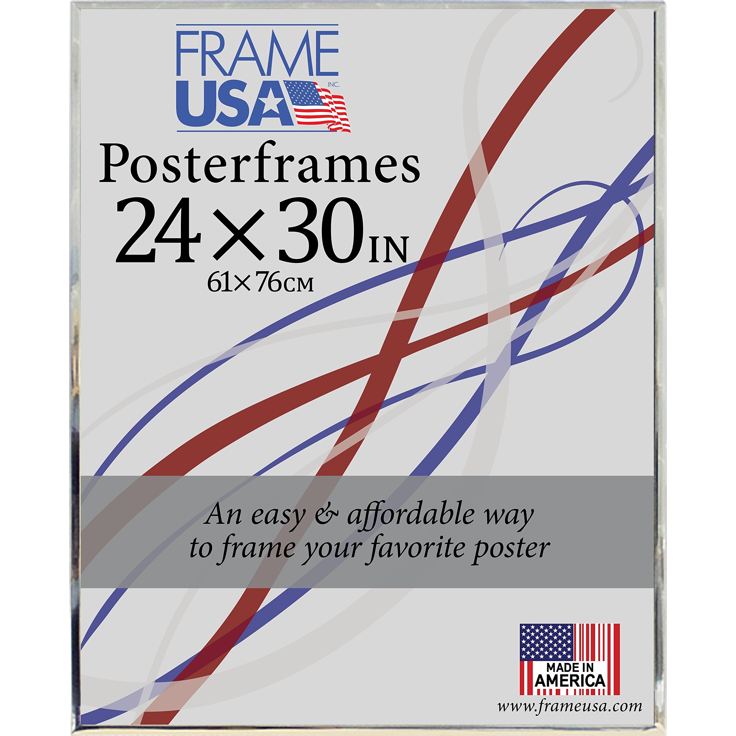 24x30 Hardboard Poster Frame in Silver - Wall Art Display for Home, Office & Dorm Decor | Multiple Color Options | Frame USA