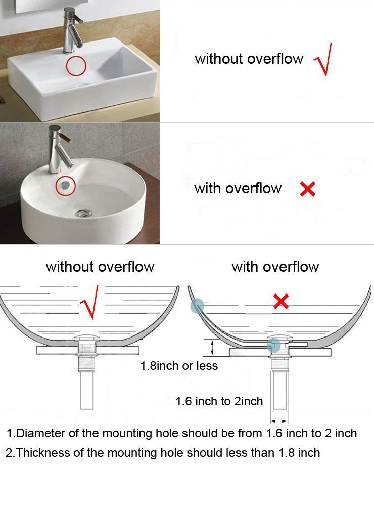 ORB Small Pop-Up Bathroom Sink Drain with Overflow - Toilet & Kitchen Faucet Stopper for Restroom & Home Use | Perfect for Bathroom Vanities, Kitchen Sinks & Utility Areas