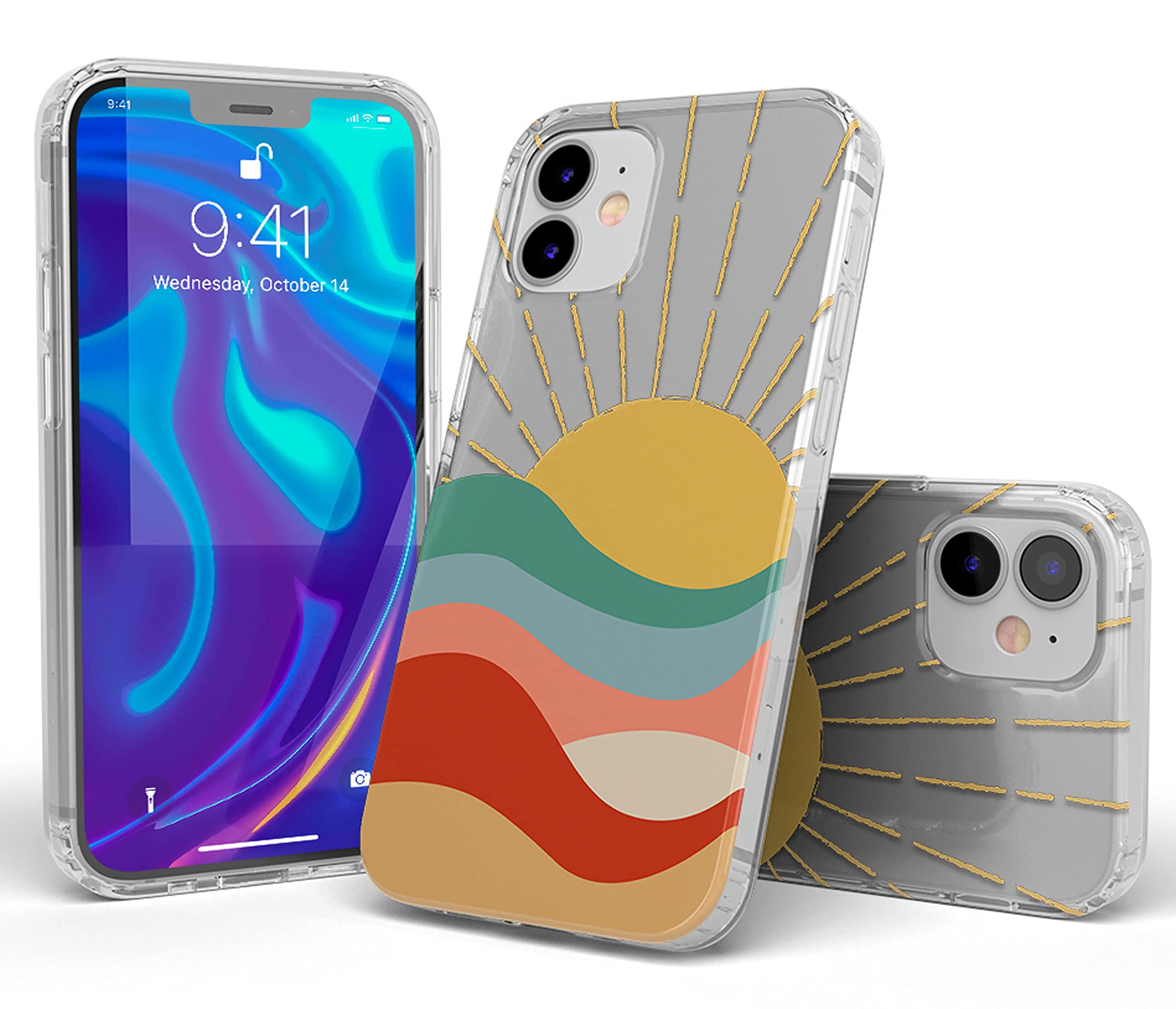 Casely iPhone 11 Case - Colorblock Sunset Design | Shockproof Protective Phone Cover for Women | Perfect for Beach, Travel & Everyday Use