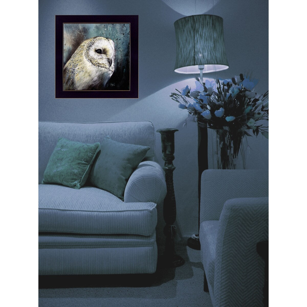 Barn Owl Framed Print by Sharlena Wood - Ready to Hang Wall Art with Black Frame - Perfect for Home Decor, Office & Living Room