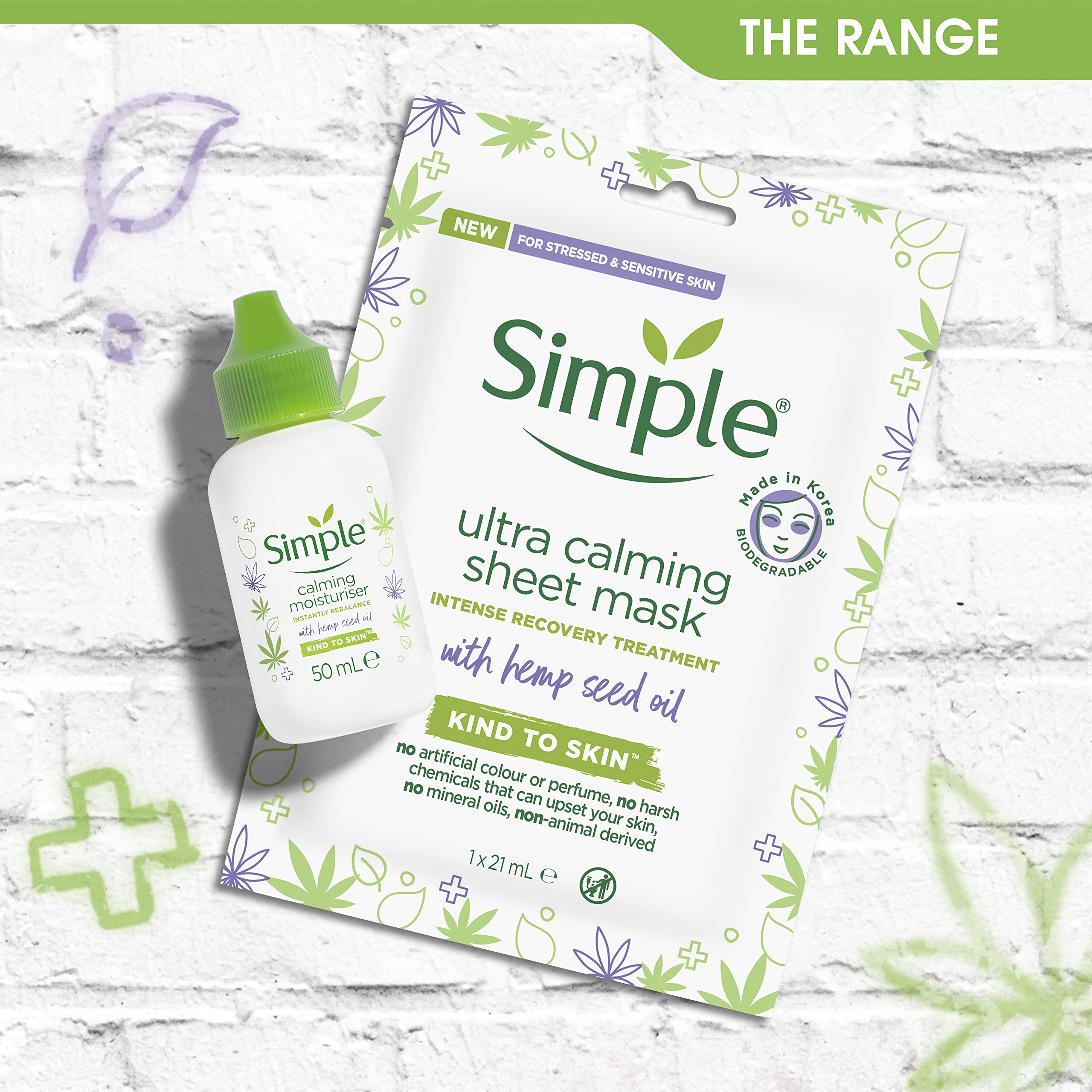 Organic Hemp Seed Oil Calming Moisturizer for Sensitive Skin - 50ml Hydrating Face & Body Cream - Soothes Dryness, Redness & Irritation - Perfect for Daily Skincare Routine & Post-Sun Care