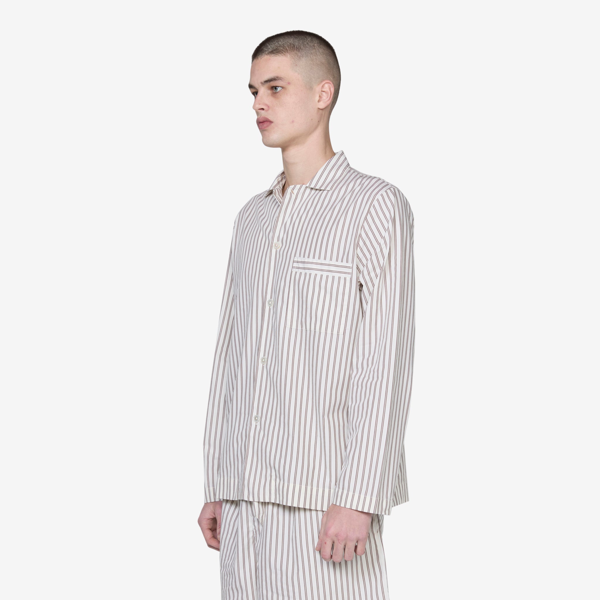 Premium Cotton Poplin Pajama Shirt - Hopper Stripes Design for Men & Women | Comfortable Sleepwear for Home, Travel & Lounge