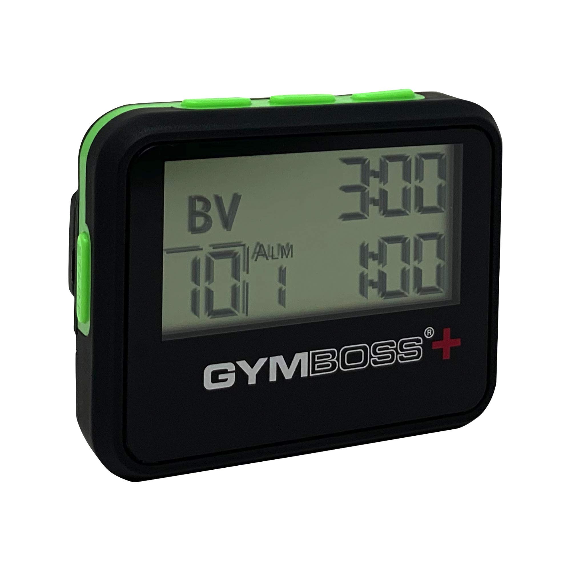 Gymboss Plus Interval Timer and Stopwatch - Black/Green Softcoat for Workouts, HIIT Training, Boxing, and Fitness Tracking