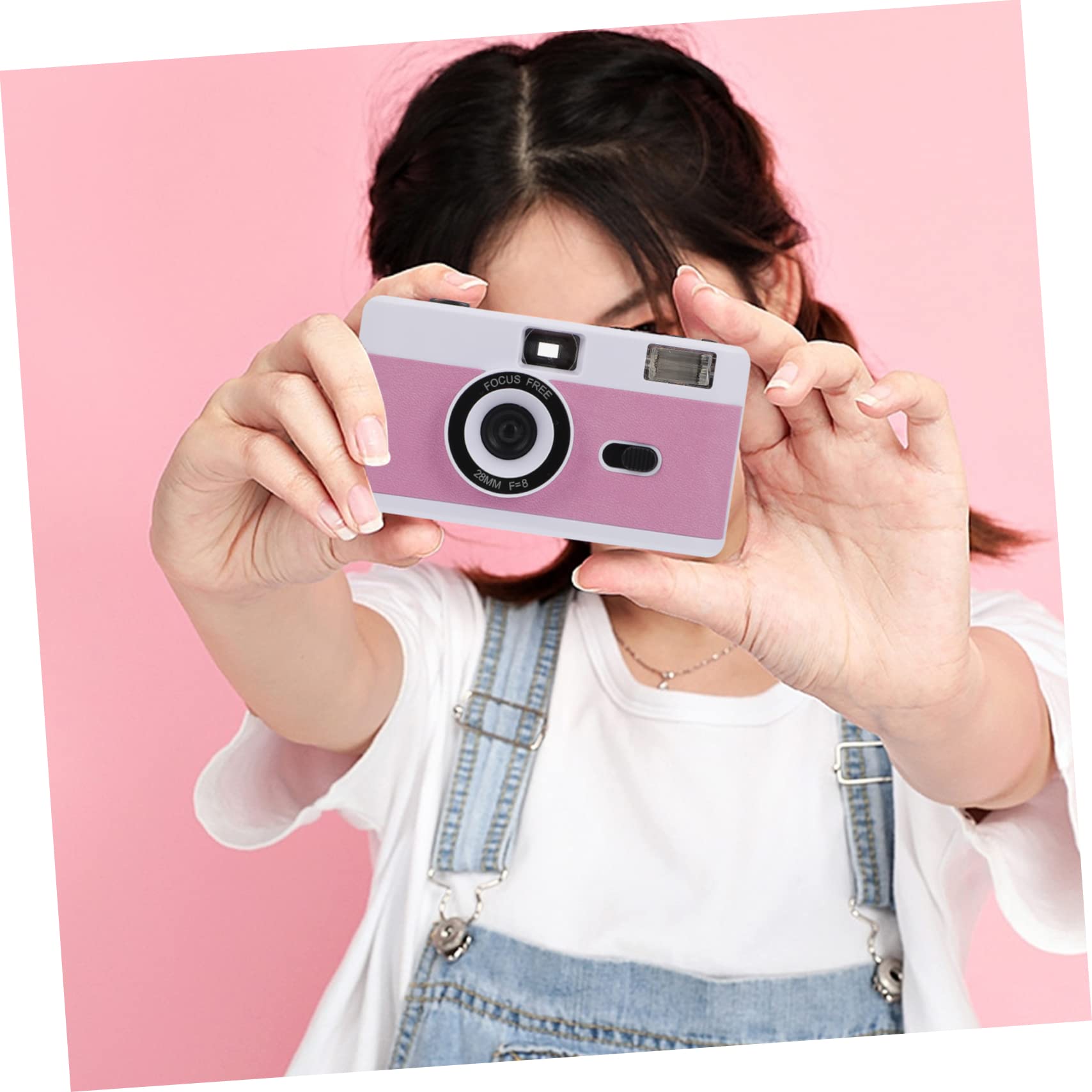 DOITOOL 7-Pack Retro Vintage Film Cameras - 35mm Plastic Travel Camera with Built-in Flash, Old Fashioned Macaron Design (White) - Perfect for Photography Enthusiasts, Travel Souvenirs & Vintage-Themed Parties