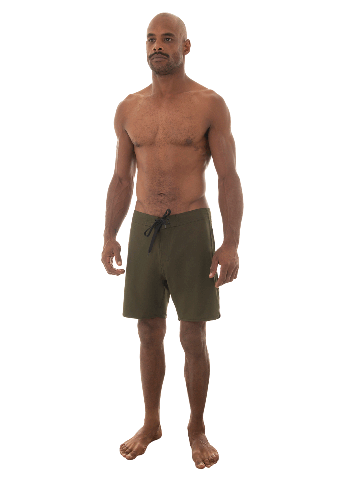 Premium Olive Scallop Swim Trunks for Men - Quick Dry Beach Board Shorts with Pockets - Perfect for Surfing, Swimming & Summer Vacations