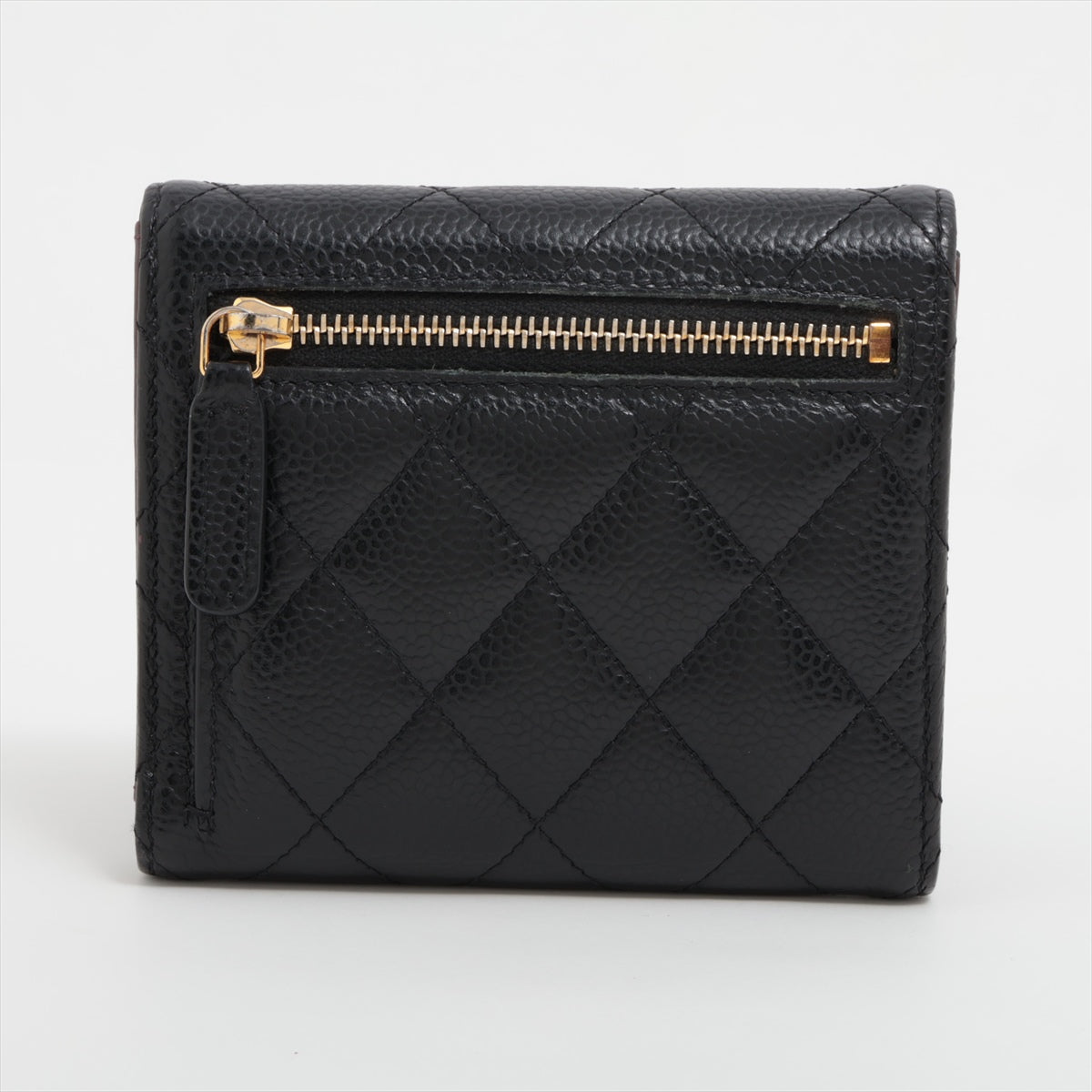 Chanel Caviar Black Compact Wallet with Microchip - Luxury Designer Wallet for Women - Perfect for Everyday Use, Travel & Special Occasions