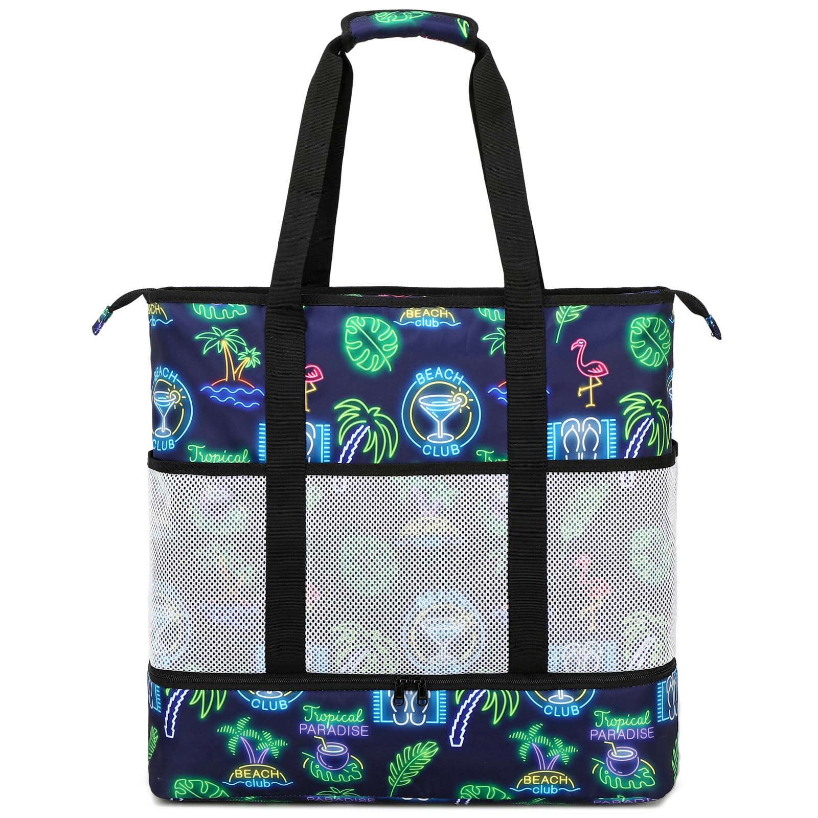 Octsky Waterproof Beach Tote Bag with Cooler & 9 Pockets - Sandproof for Women | Pool & Travel
