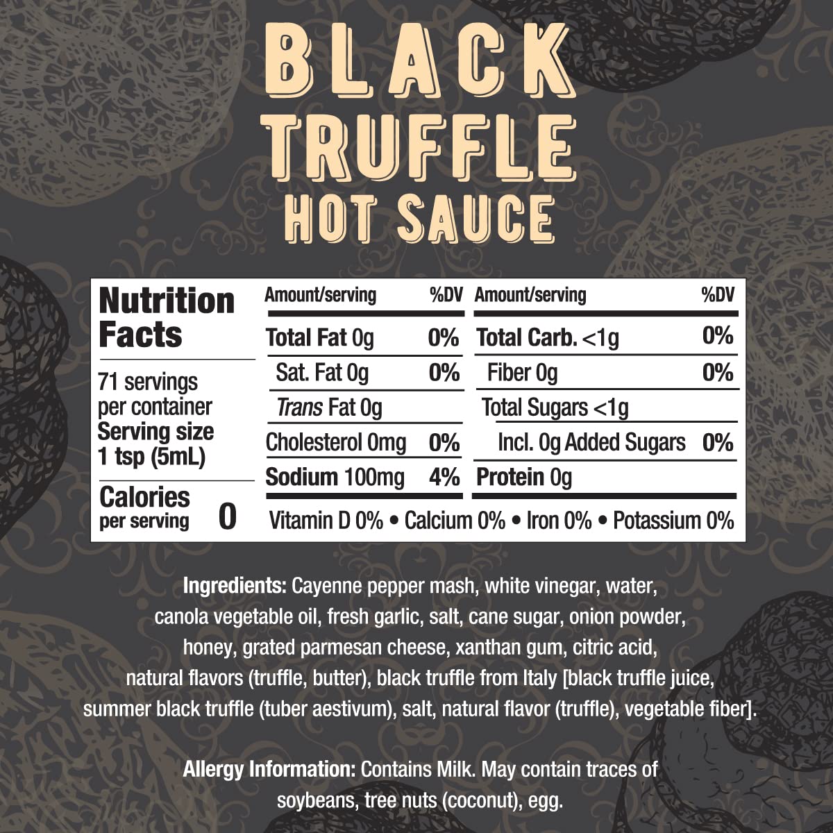 Melinda's Black Truffle Hot Sauce - Premium Gourmet Hot Sauce with Italian Black Truffles, Cayenne Peppers, Garlic & Colombian Honey - Keto Friendly, Sugar Free, Low Carb - 12 oz Bottle - Perfect for Pizza, Pasta, Steak & Charcuterie Boards