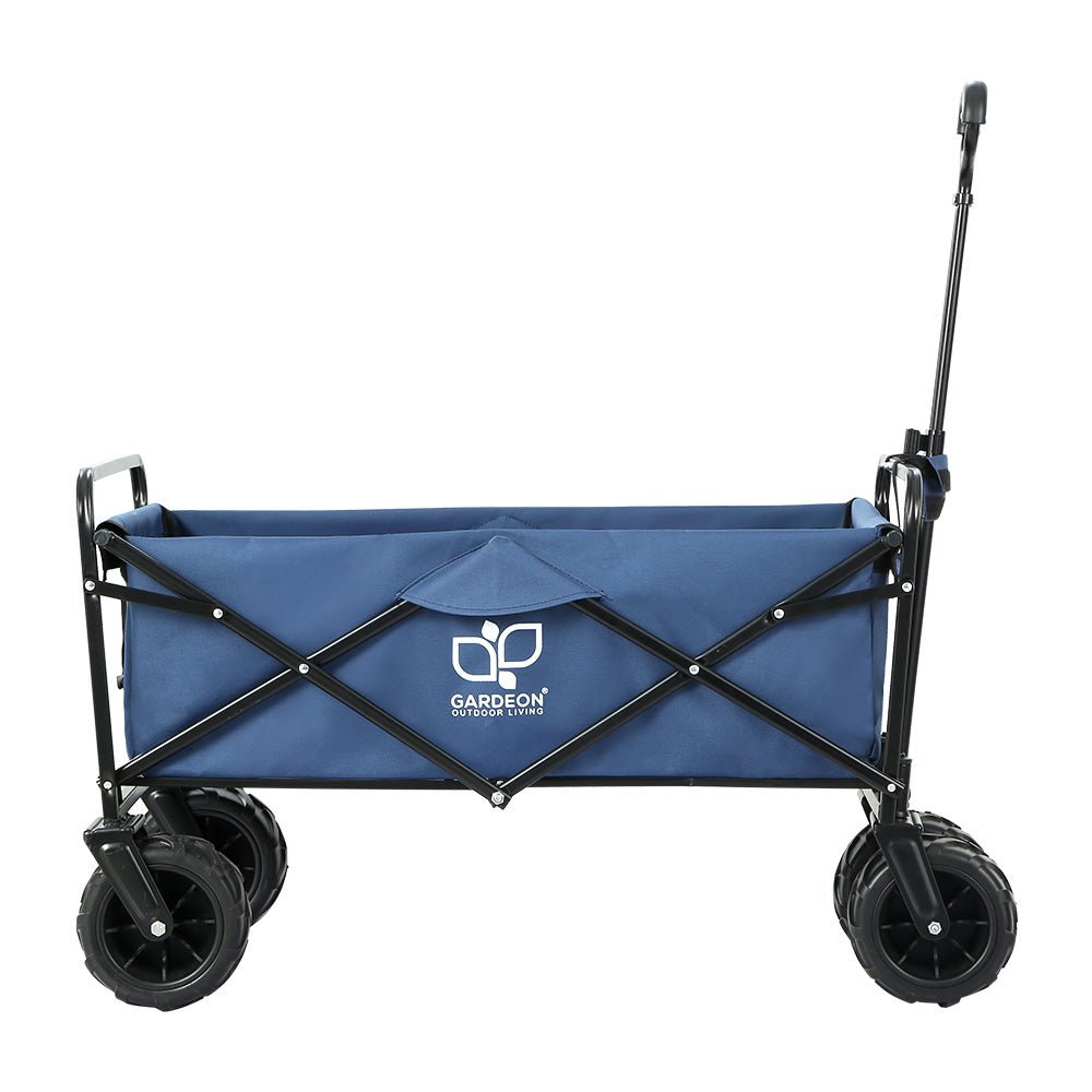 Heavy Duty Folding Garden Cart - 120kg Capacity Utility Wagon for Camping, Outdoor, Beach & Yard Work | Portable Trolley for Gardening, Picnics, Groceries & More