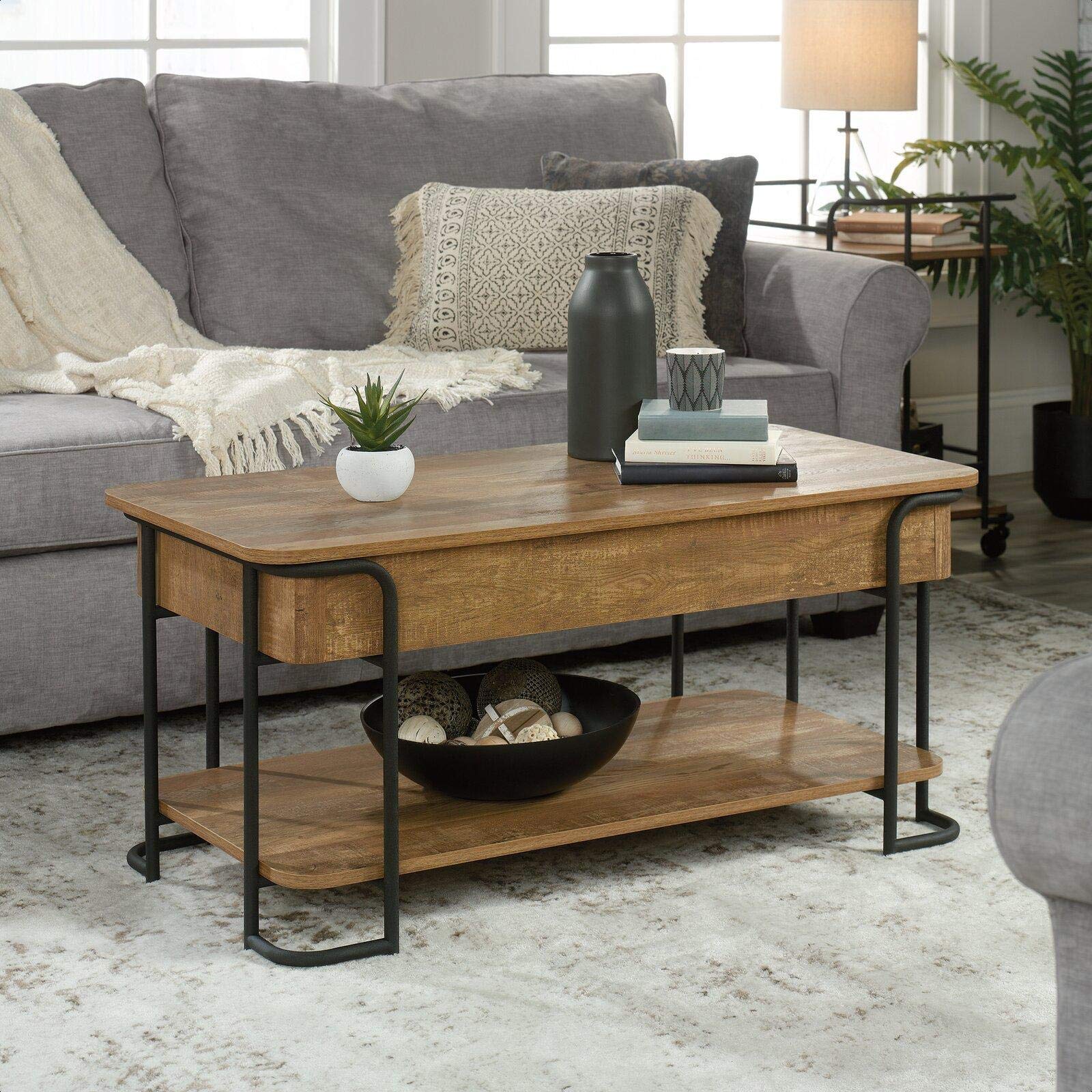 Modern Sandridge Coffee Table with Storage Shelf - Stylish Living Room Furniture for Small Spaces, Home Decor & Organization