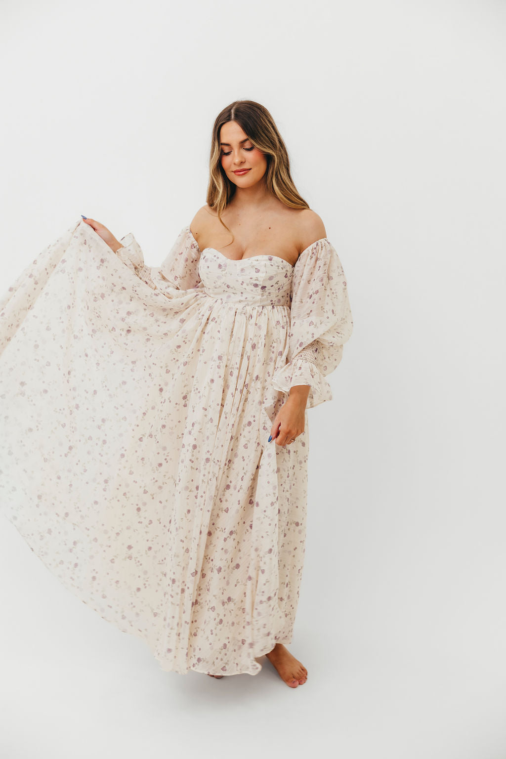 Dear Lily Floral Maxi Dress in Lilac - Maternity & Bump Friendly Women's Summer Dress for Beach, Wedding & Special Occasions