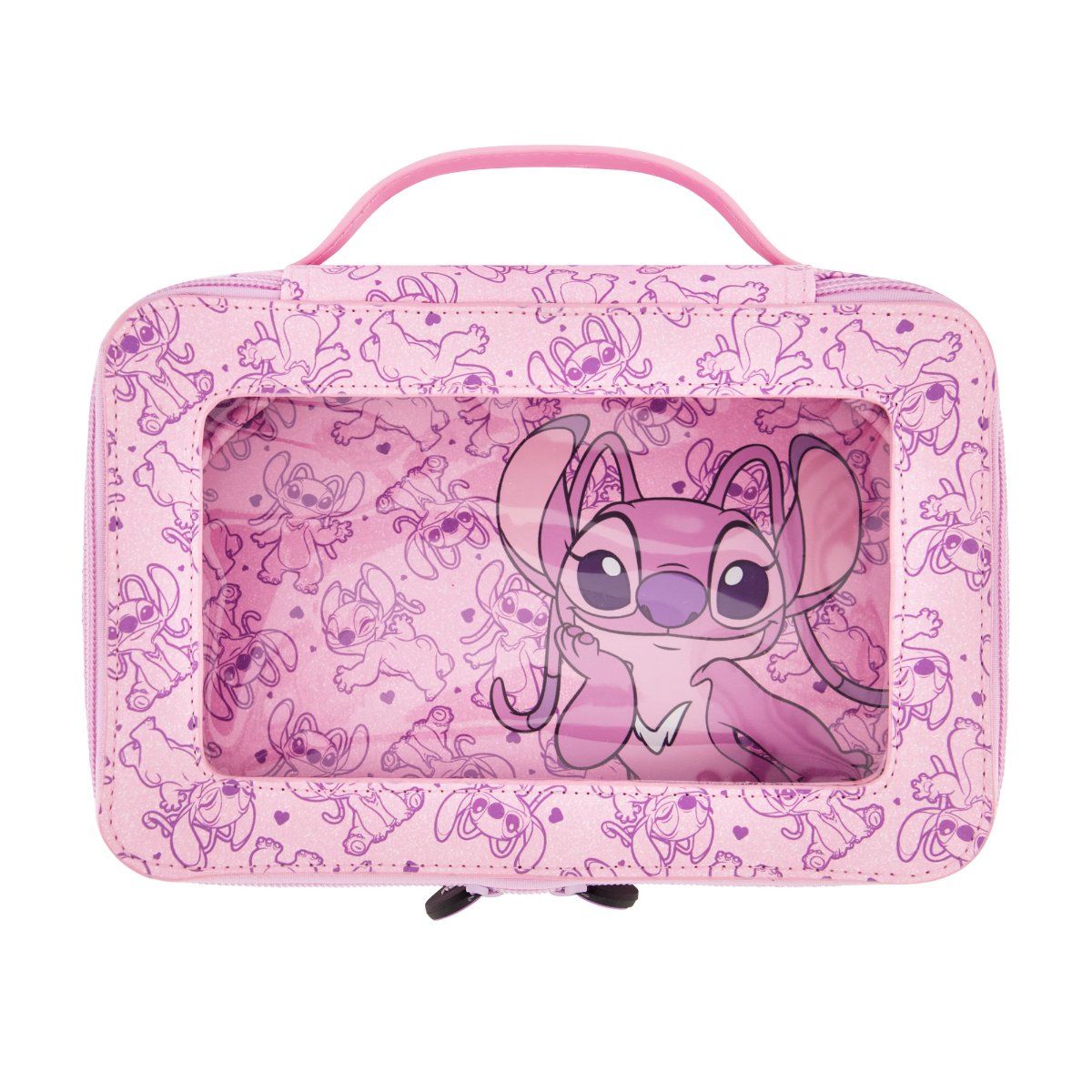 Disney Lilo & Stitch Angel 2-Piece Travel Cosmetic Case Set - Waterproof Makeup Bag & Toiletry Organizer for Women, Perfect for Vacation, Gym & Airplane Carry-On