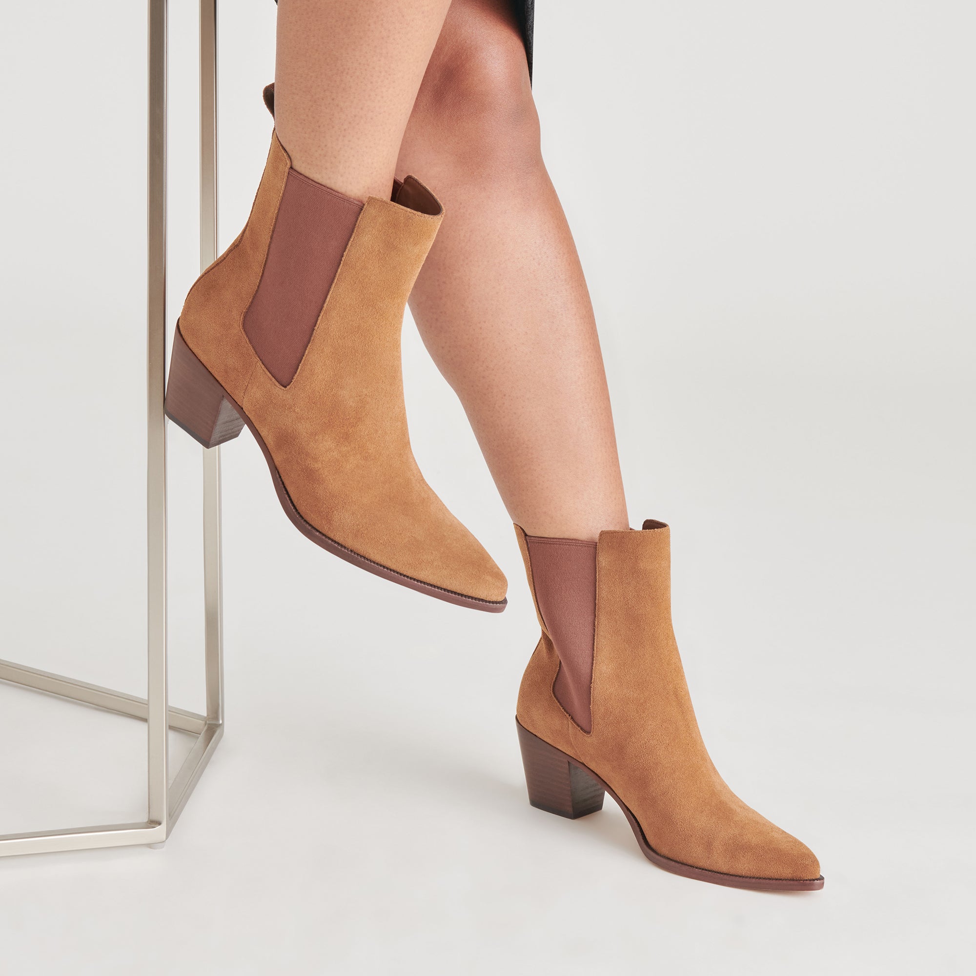 SHADIE H2O Wide Booties for Women - Brown Suede Waterproof Boots | Comfortable Slip-Resistant Outdoor Shoes for Hiking, Rainy Days & Winter Wear
