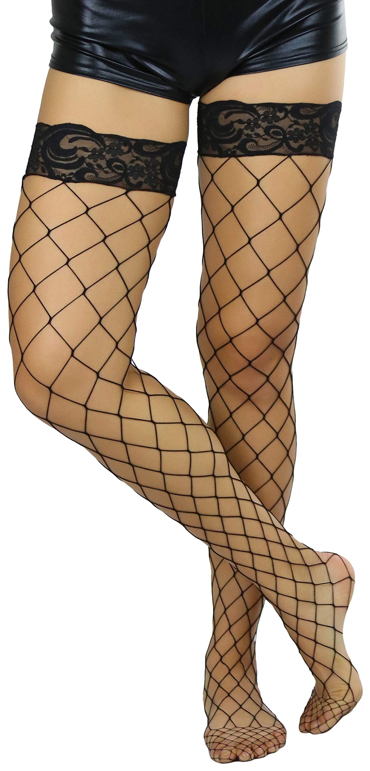 ToBeInStyle Women’s Bright & Vibrant Fishnet Thigh High Stockings - Sexy Fashion Tights for Parties, Cosplay & Night Out