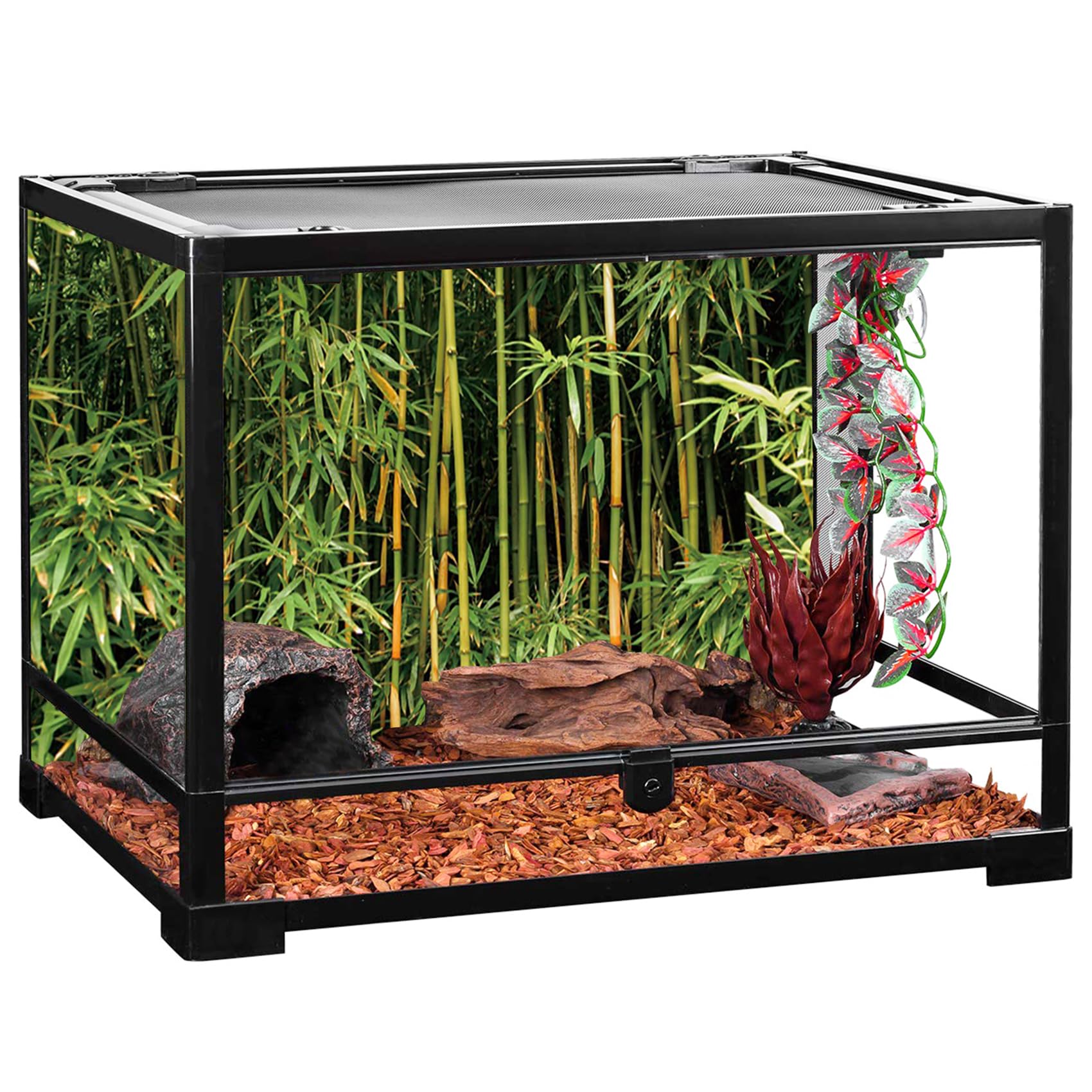 YongFoto 48x18 Inch Reptile Terrarium Background - Bamboo Forest Nature Scenery for Bearded Dragon Habitat, Fish Tank & Aquarium Backdrop | Perfect for Reptile Enclosures, Vivariums and Aquatic Displays