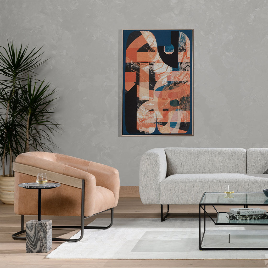 Etta Chair - Modern Accent Chair in Winchester Beige Fabric - Perfect for Living Room, Bedroom or Office Decor