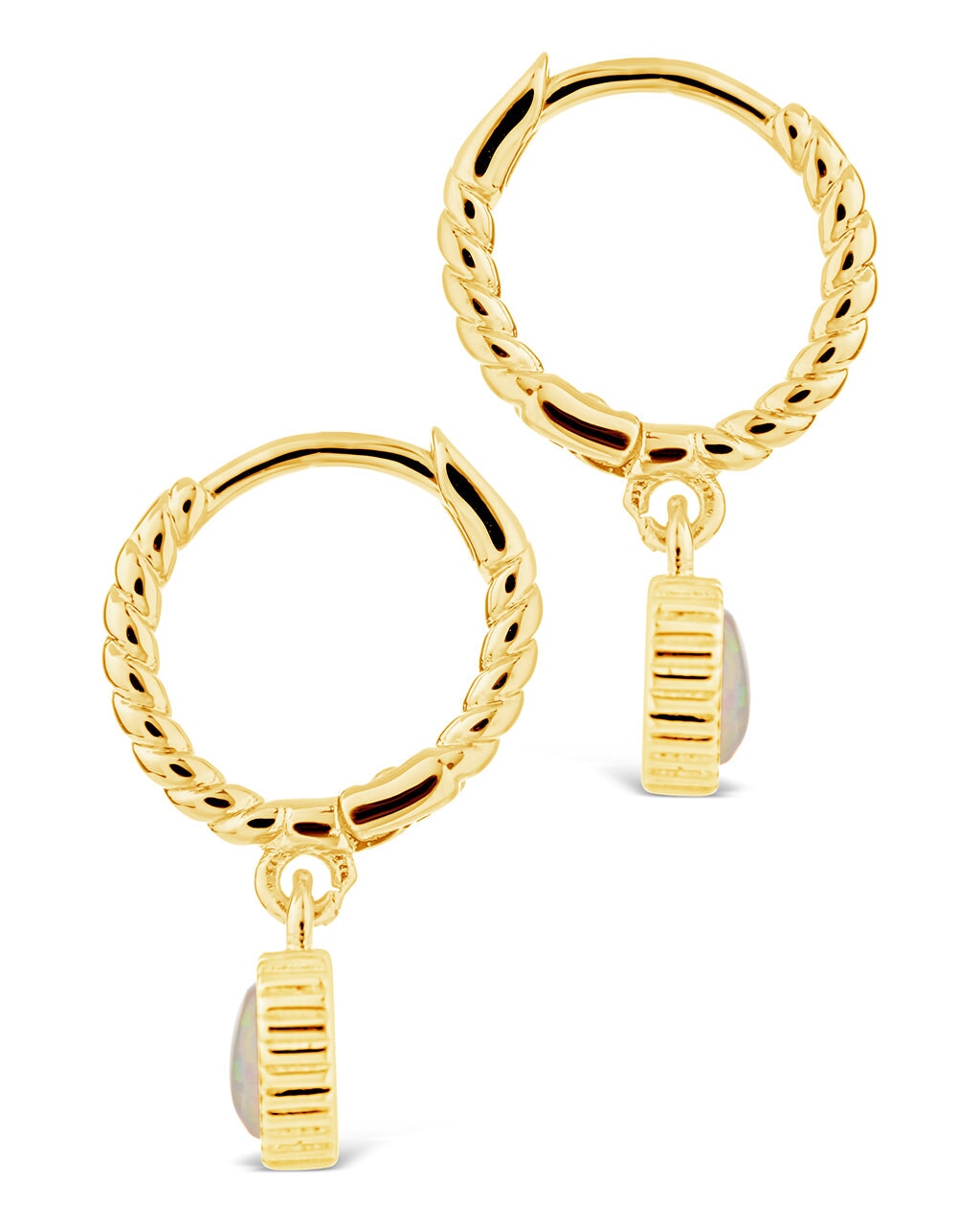 Elegant Meredith Braided Opal Heart Drop Hoop Earrings for Women – Perfect for Valentine's Day, Anniversary Gifts & Special Occasions