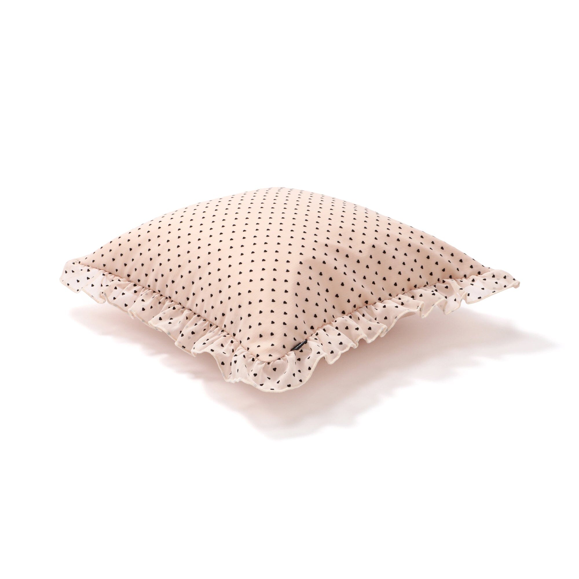 Frill Heart Cushion Cover 18x18 Inches Light Pink - Decorative Throw Pillow Case for Sofa, Bedroom, Nursery & Home Decor