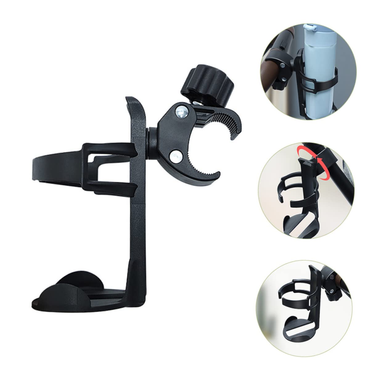Wakauto Universal Bike Cup Holder - Adjustable Stroller & Bicycle Drink Holder, PVC Bottle Rack for Cycling, Jogging & Outdoor Activities
