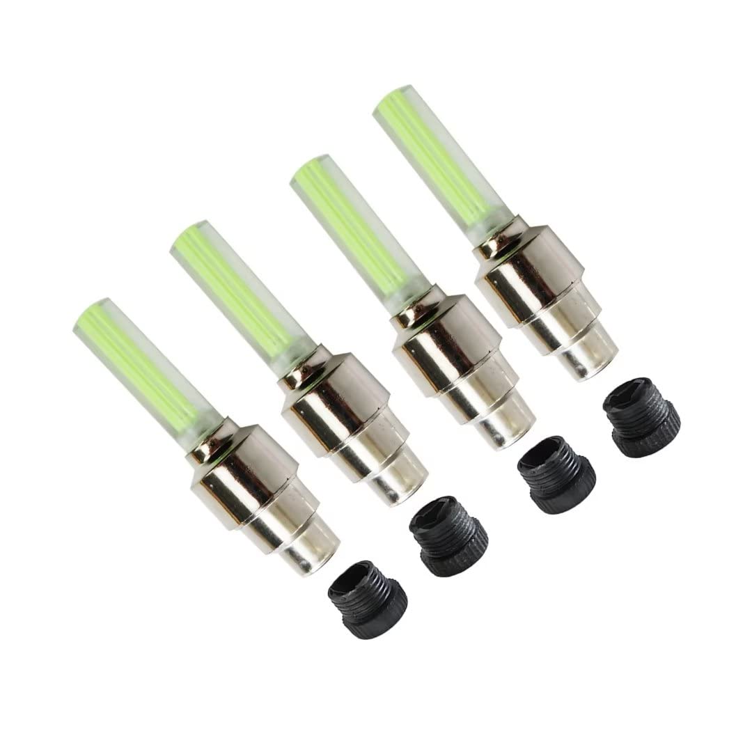 4PCS Motion Sensor LED Bike Lights - Valve Caps & Spokes for MTB/Road Bikes - Night Cycling Safety