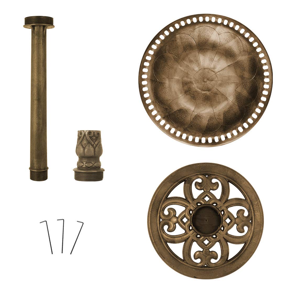 VIVOHOME Antique Outdoor Copper Garden Bird Bath with Solar Powered Fountain - 28 Inch Polyresin Birdbath & Pond Combo Set for Patio, Lawn, and Backyard Decor