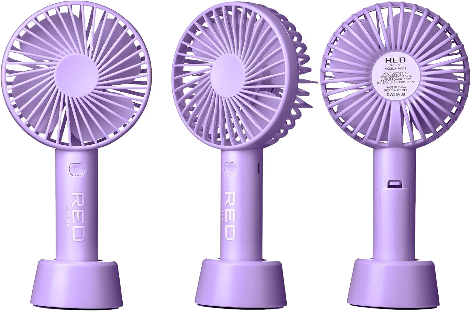 RED BY KISS Rechargeable Beauty Fan - Portable Cooling Fan for Makeup, Travel & Outdoor Activities | USB Powered Facial Mist Fan for Summer Heat Relief