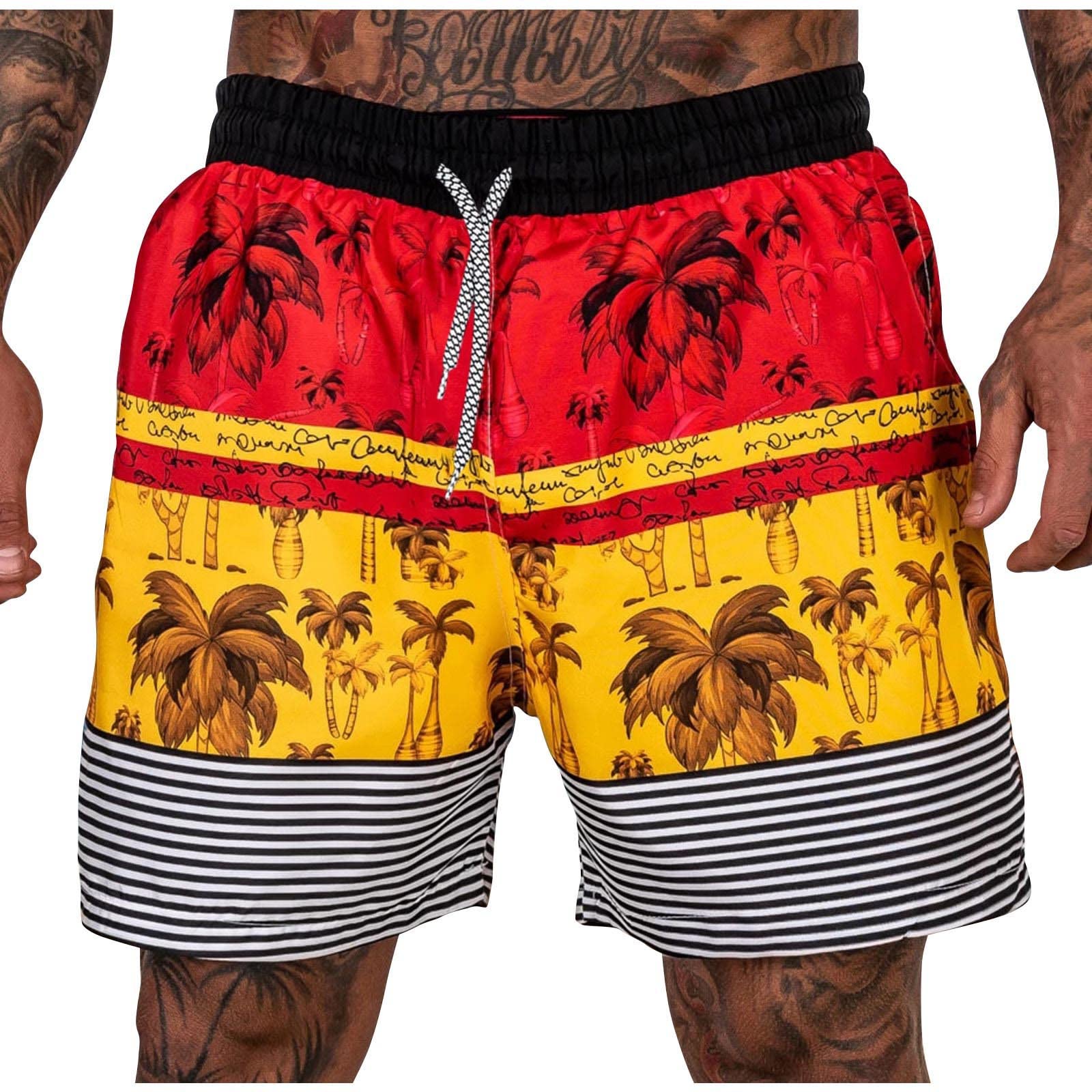 **Men's Casual Summer Shorts - Colorful Print Comfortable Beach Shorts for Plus Size | Perfect for Outdoor Activities, Travel & Vacation**