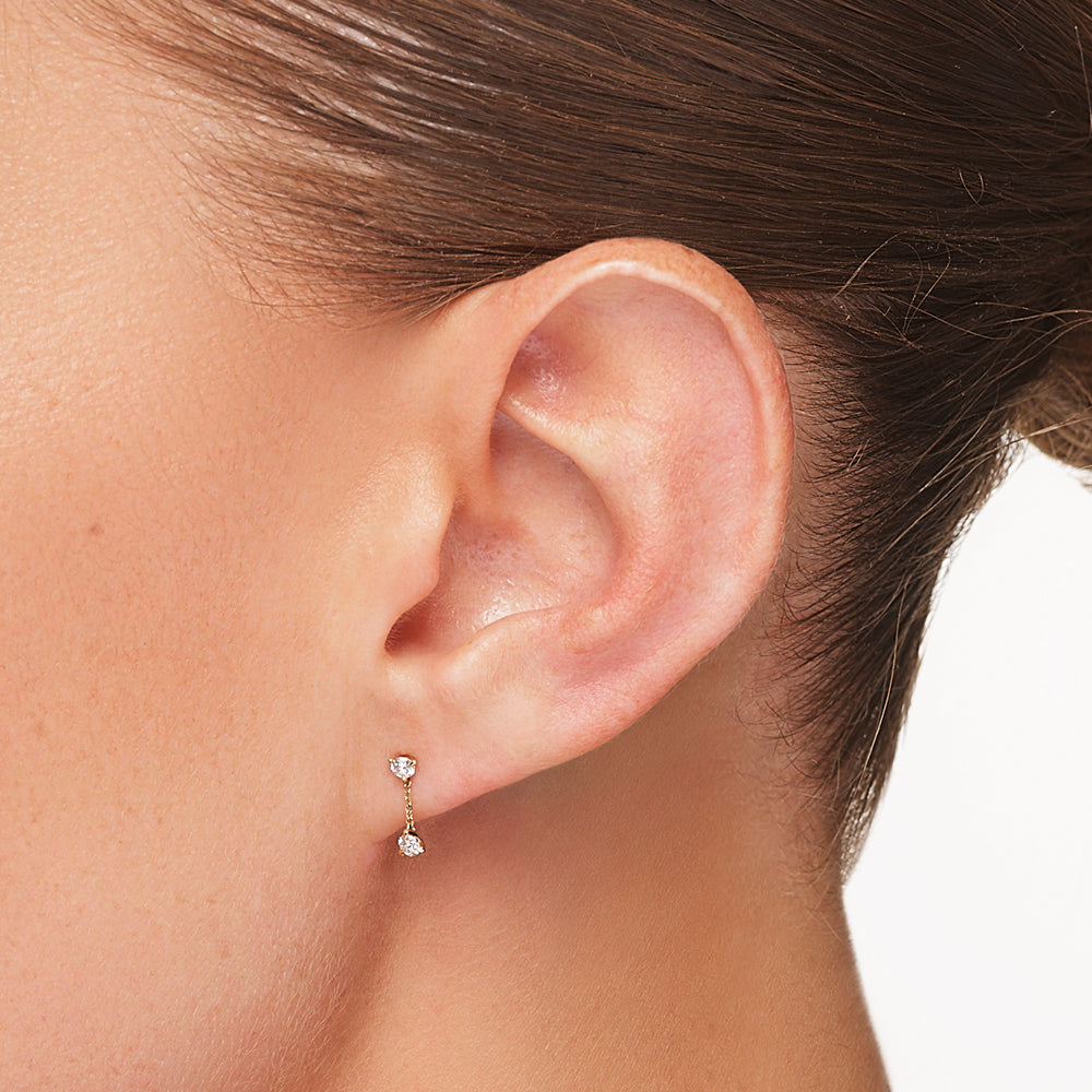 10k Gold Lab Grown Diamond Stud Earrings - Elegant Drop Design for Women, Perfect for Weddings, Parties & Everyday Wear