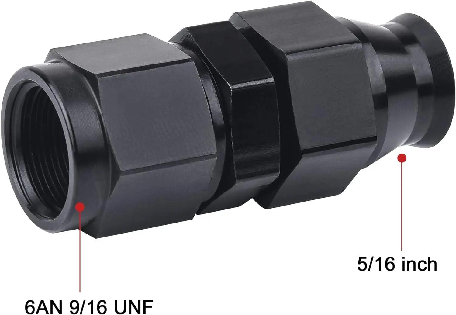 EVIL ENERGY AN Female Flare to Compression Hardline Fitting - Aluminum Black - High Performance Fuel & Oil Line Connector for Racing, Automotive & Custom Builds