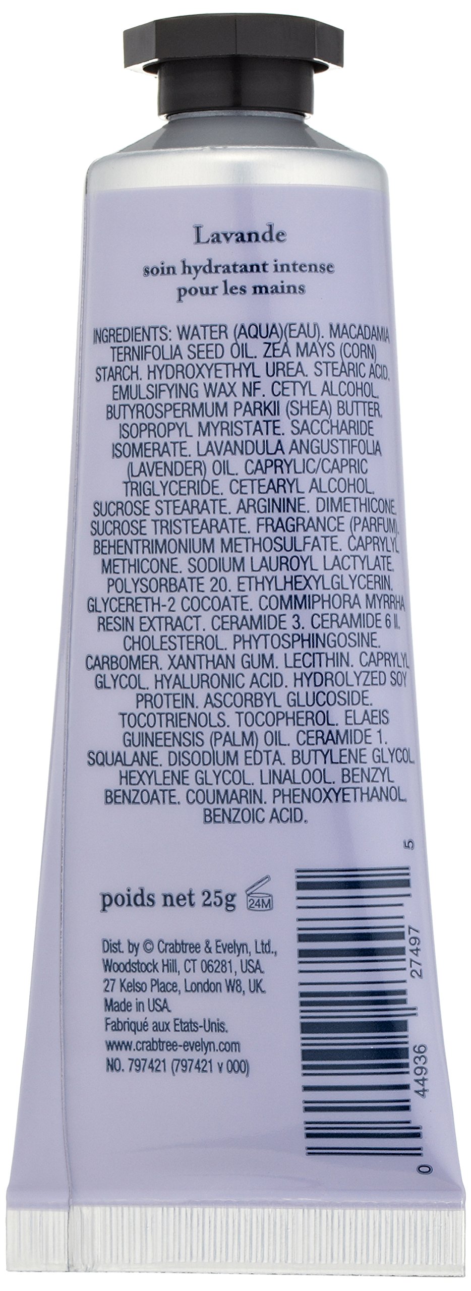 Crabtree & Evelyn Lavender Hand Therapy Cream 25g - Moisturizing Hand Cream for Dry Skin with Natural Lavender Essential Oil - Perfect for Daily Hydration, Gift Sets & Travel Size Skincare