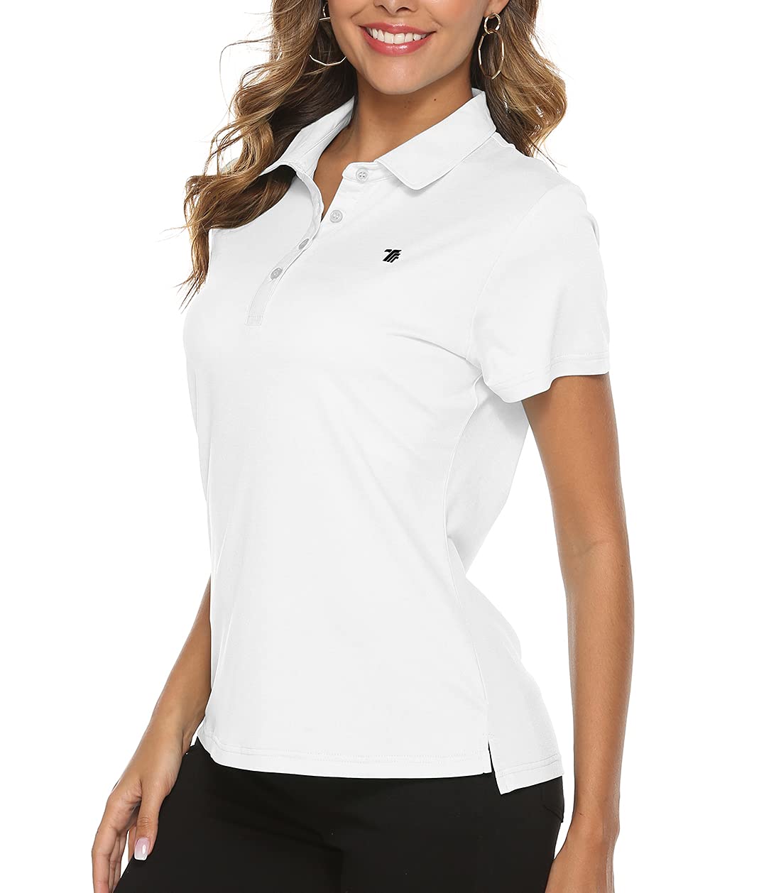 YSENTO Women's Moisture Wicking Golf Polo Shirt - Breathable Quick Dry Short Sleeve Performance Top for Golf, Tennis & Outdoor Activities